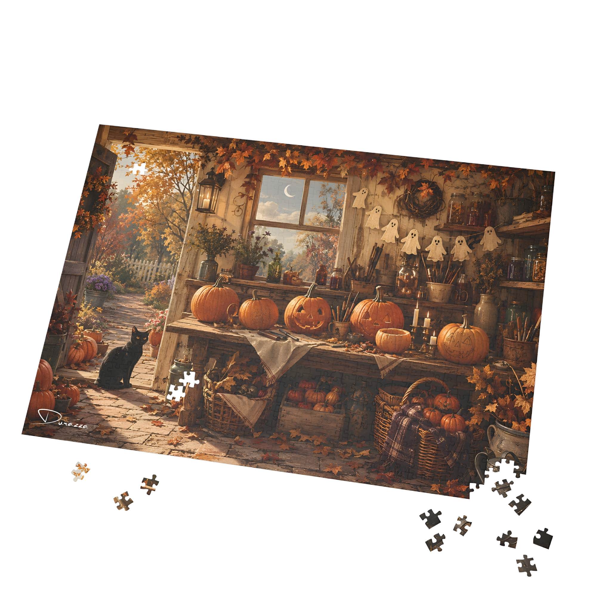 Pumpkin Carving Halloween Jigsaw Puzzle, 500 or 1000 Pieces | Moonrise Workshop