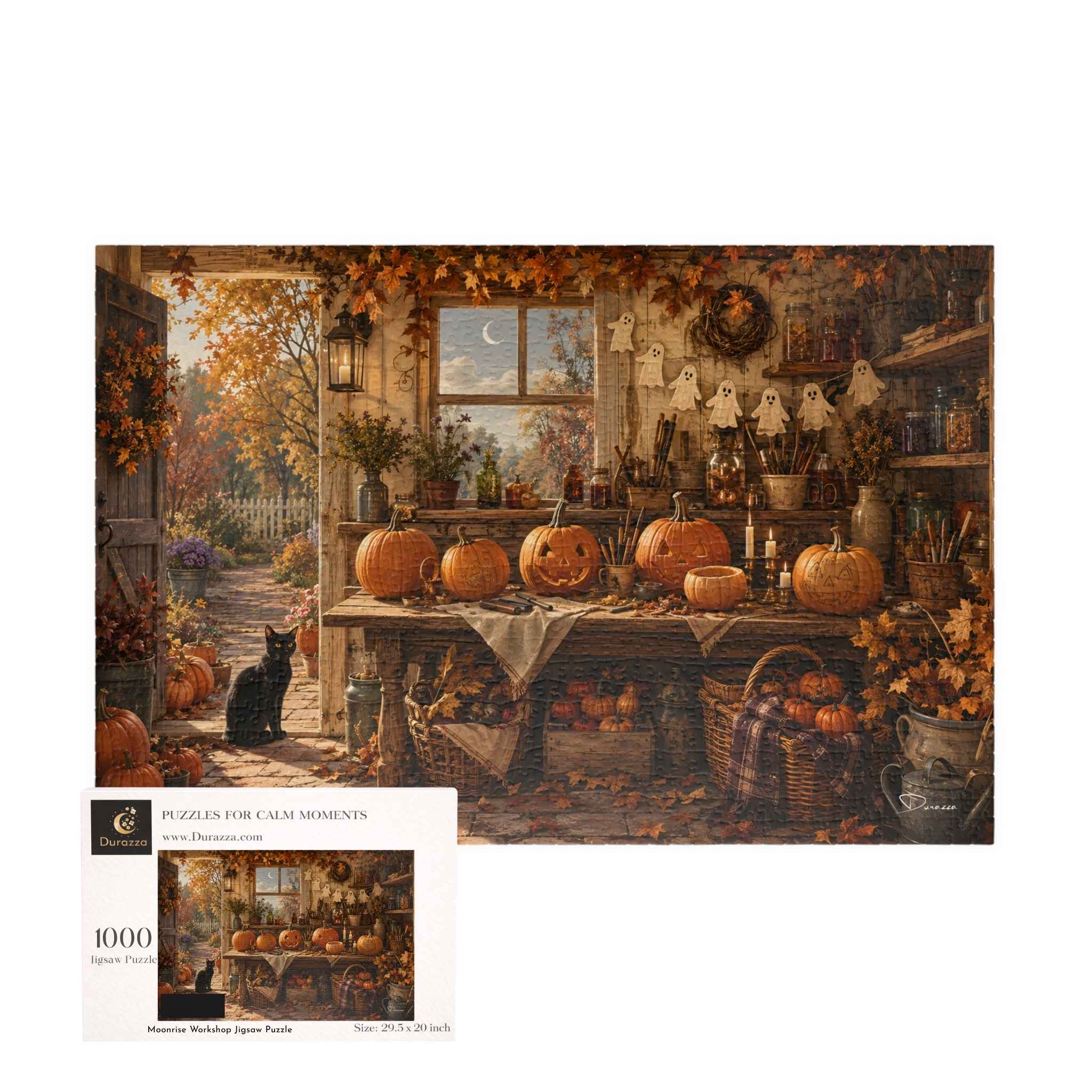 Pumpkin Carving Halloween Jigsaw Puzzle, 500 or 1000 Pieces | Moonrise Workshop