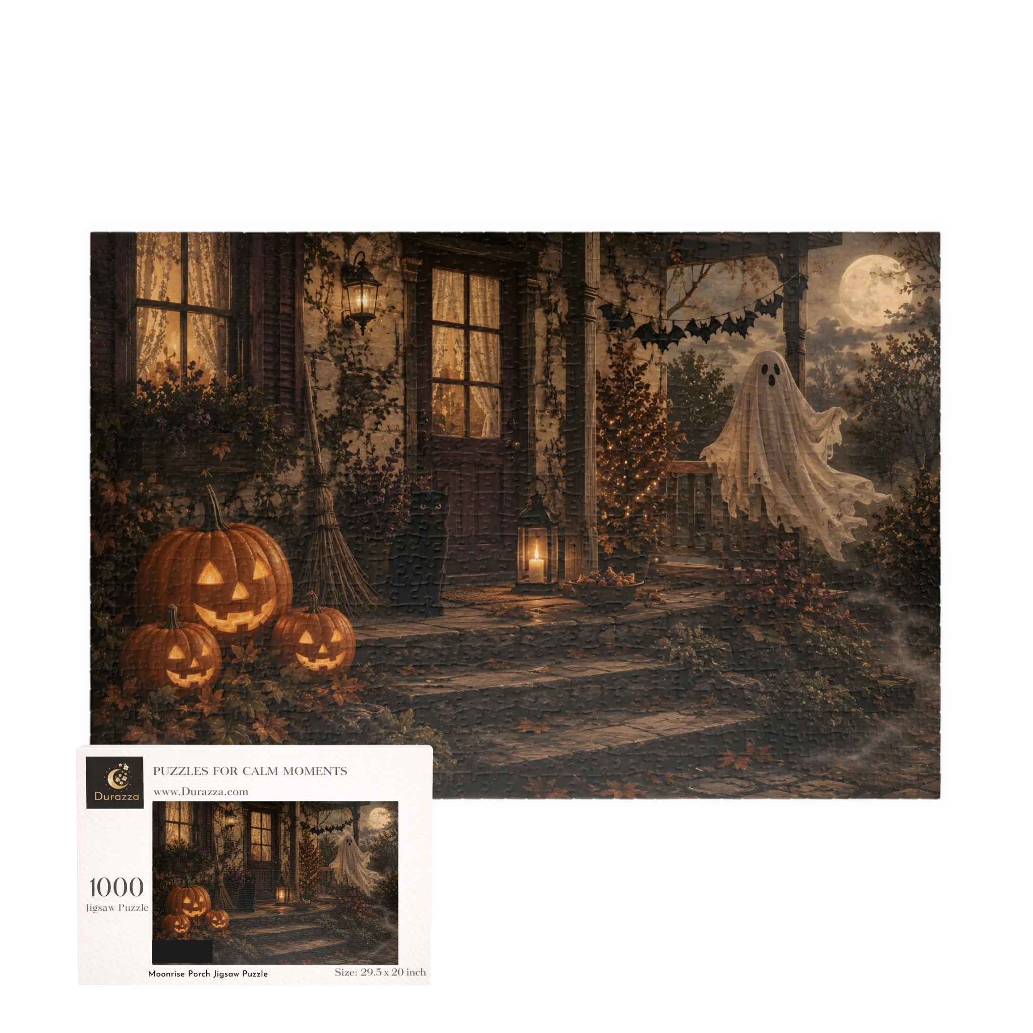 Haunted Porch Halloween Jigsaw Puzzle, 500 or 1,000 Pieces | Moonrise Porch