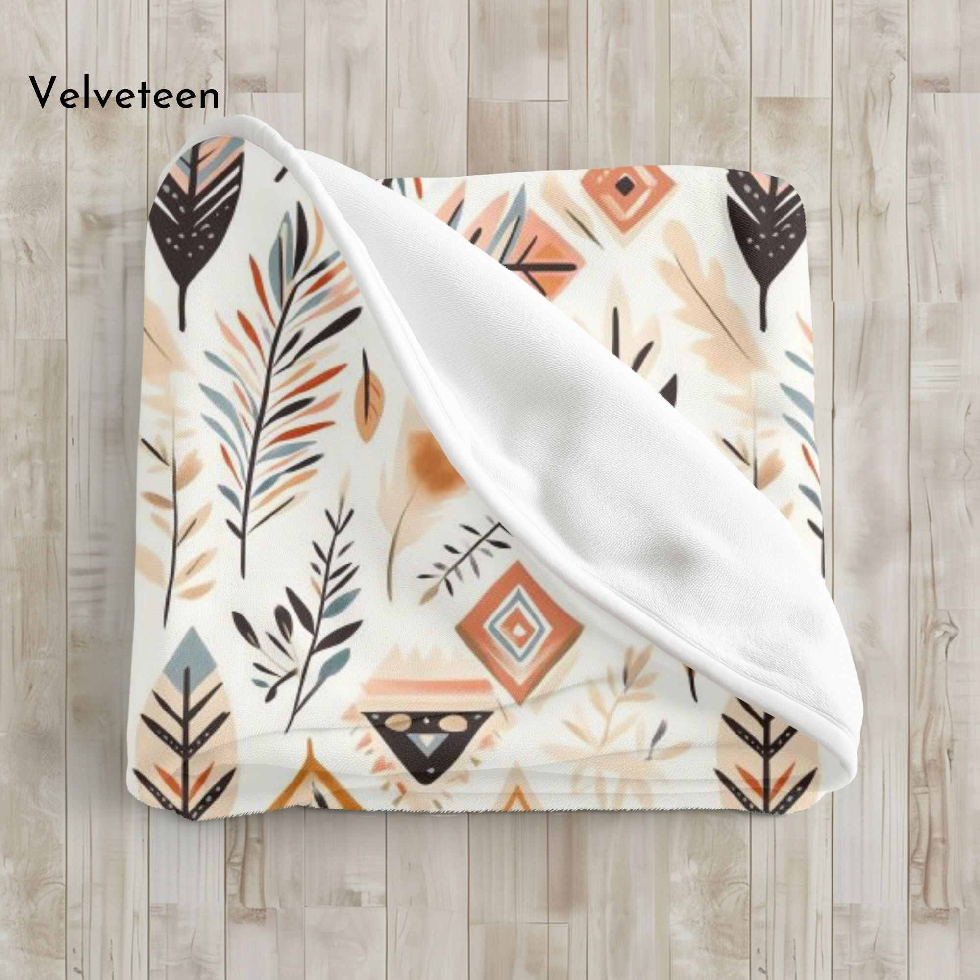 Tribal Boho Blanket – Southwest Feather Decor | Painted Feather