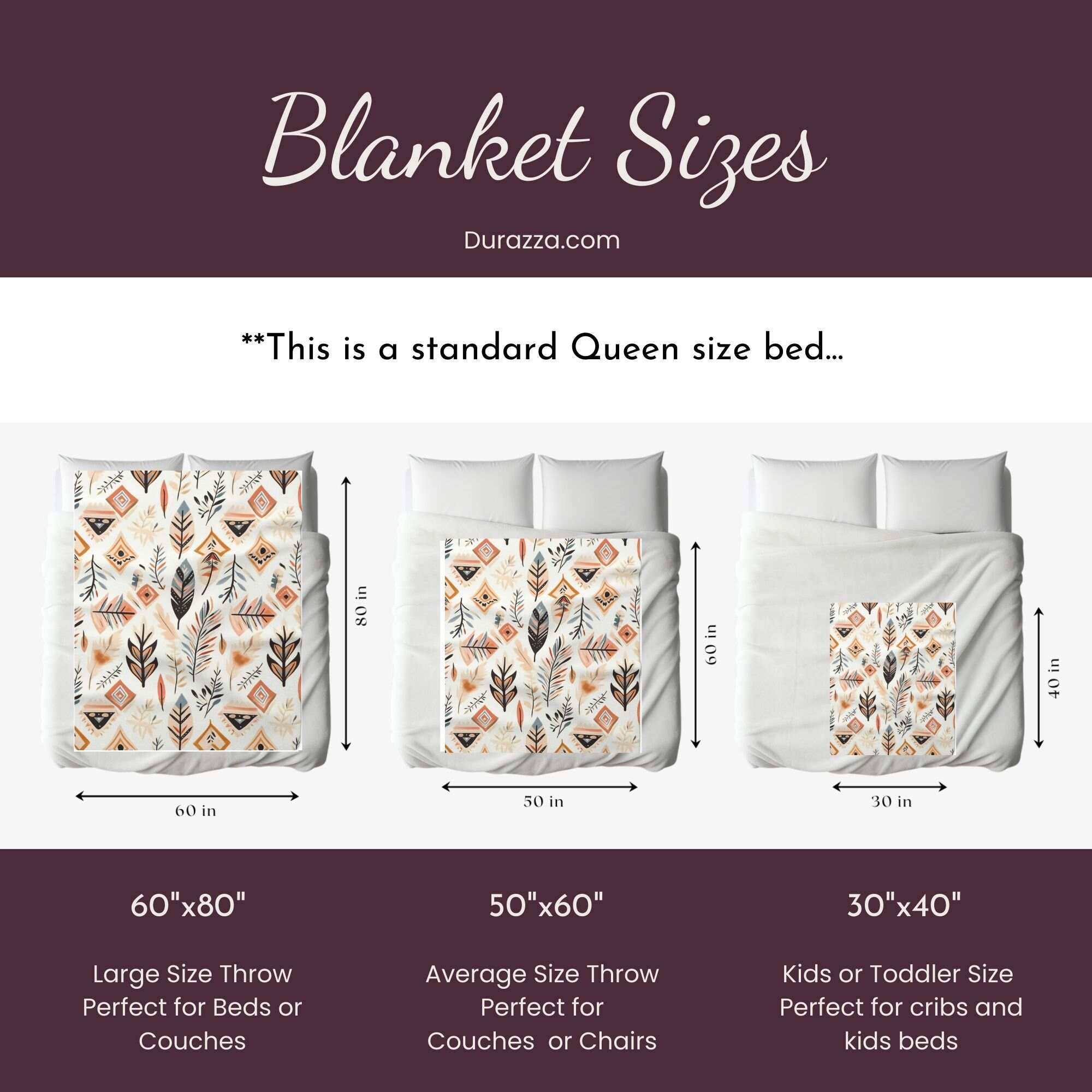 Tribal Boho Blanket – Southwest Feather Decor | Painted Feather