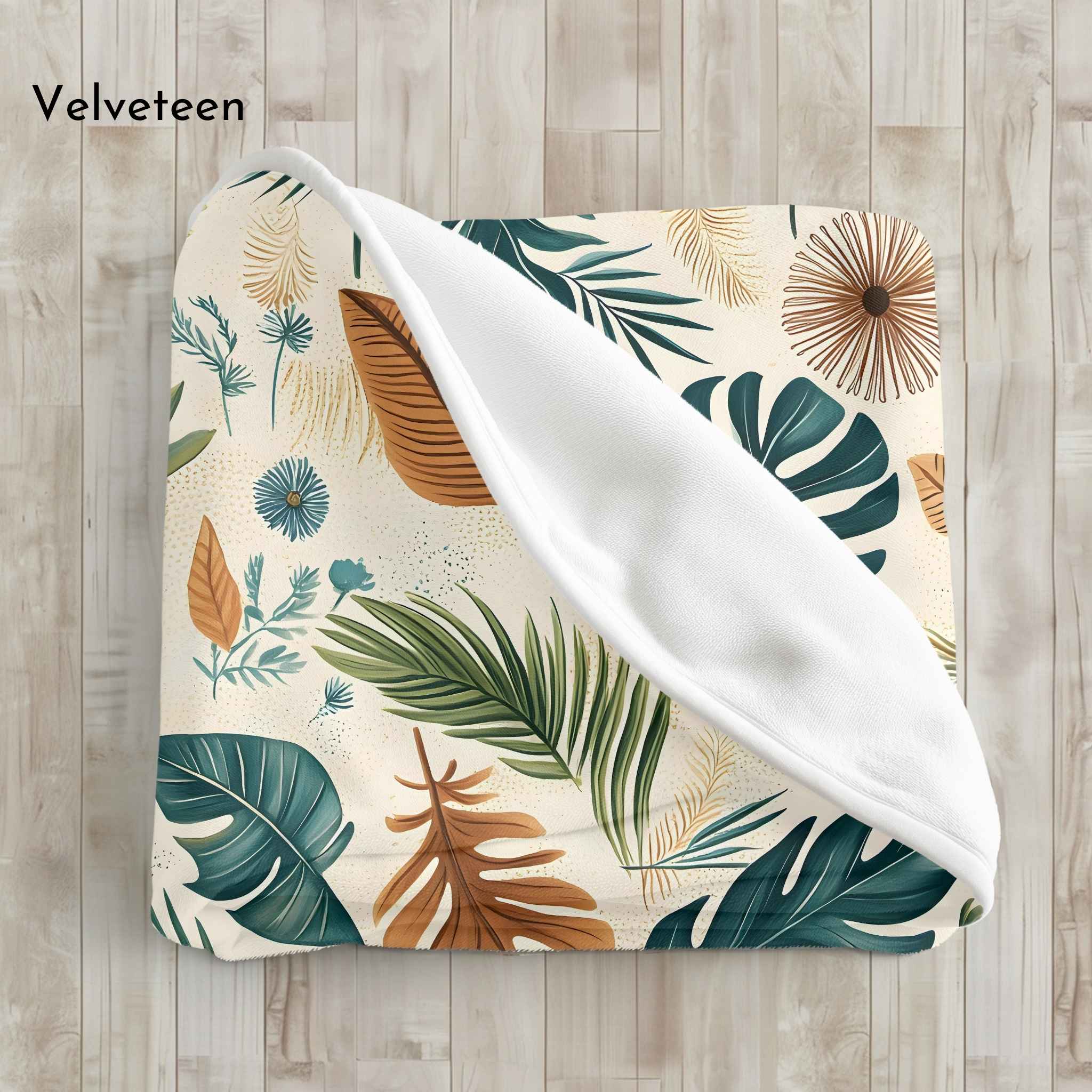 Tropical Throw Blanket - Leafy Botanical Print | Palm Drift