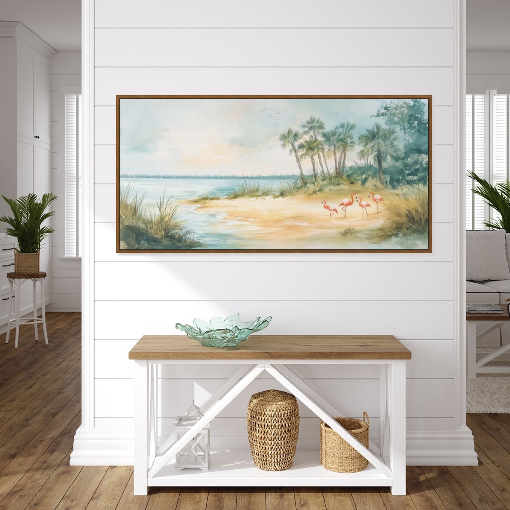 Pastel Shores Wall Art: Beachy Watercolor Painting