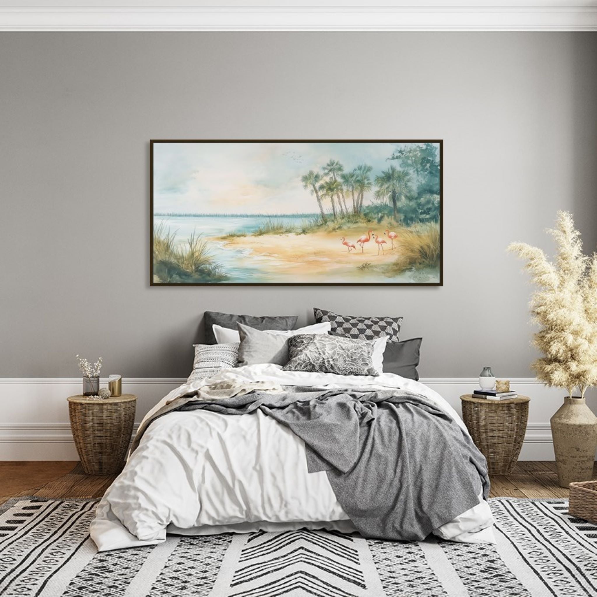 Pastel Shores Wall Art: Beachy Watercolor Painting