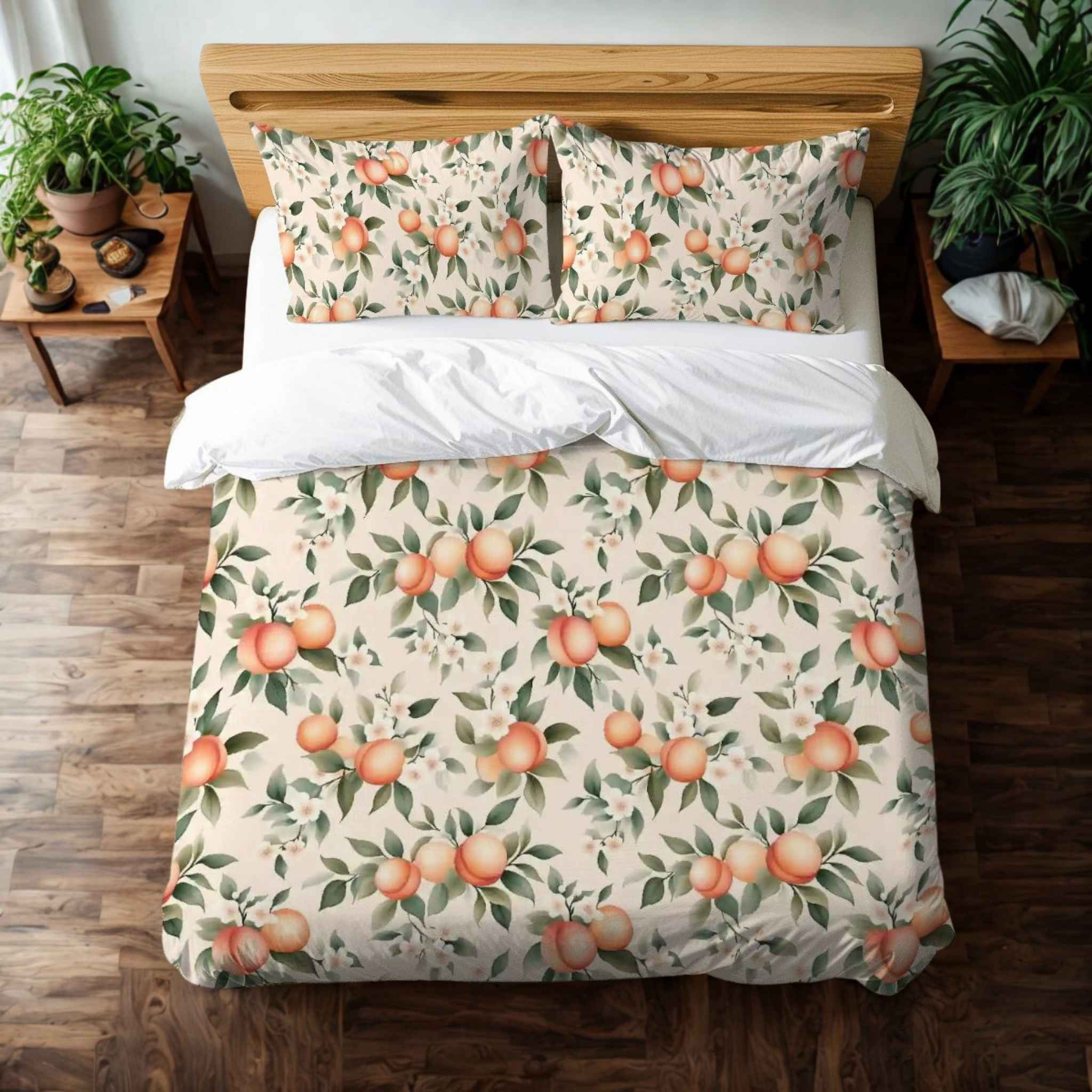 Fruit Duvet Cover – Peach Cottage Decor | Peachwood Bloom