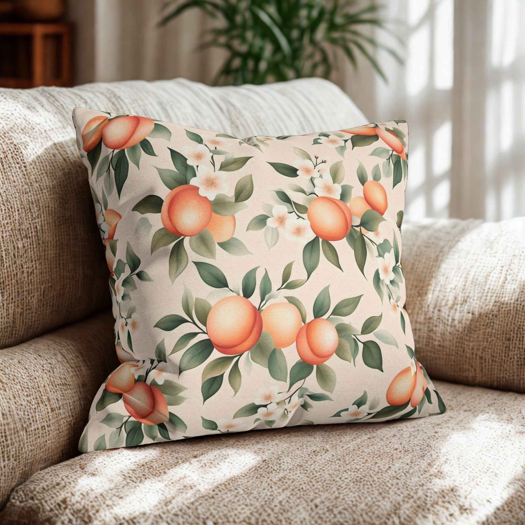 Fruit Throw Pillow – Peach Home Accent | Peachwood Bloom