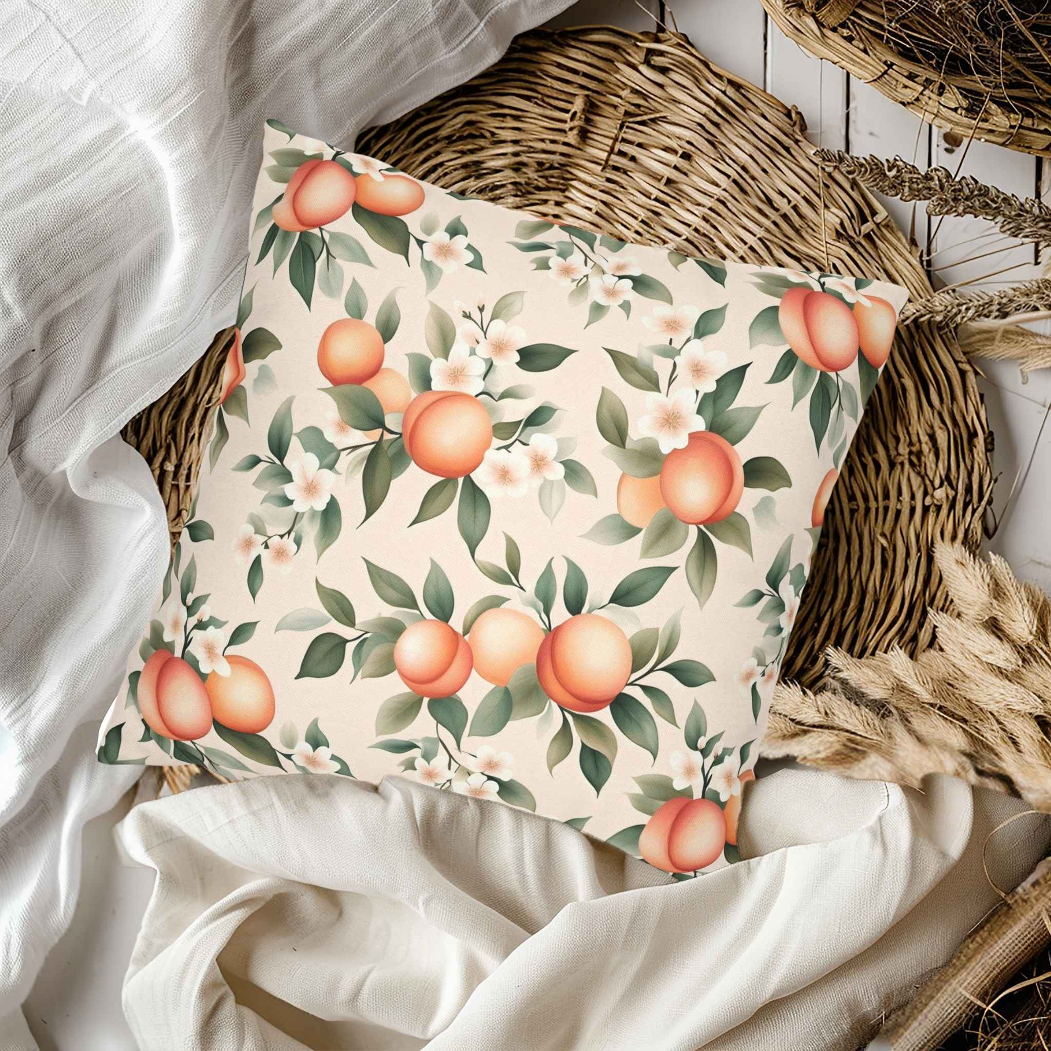 Fruit Throw Pillow – Peach Home Accent | Peachwood Bloom