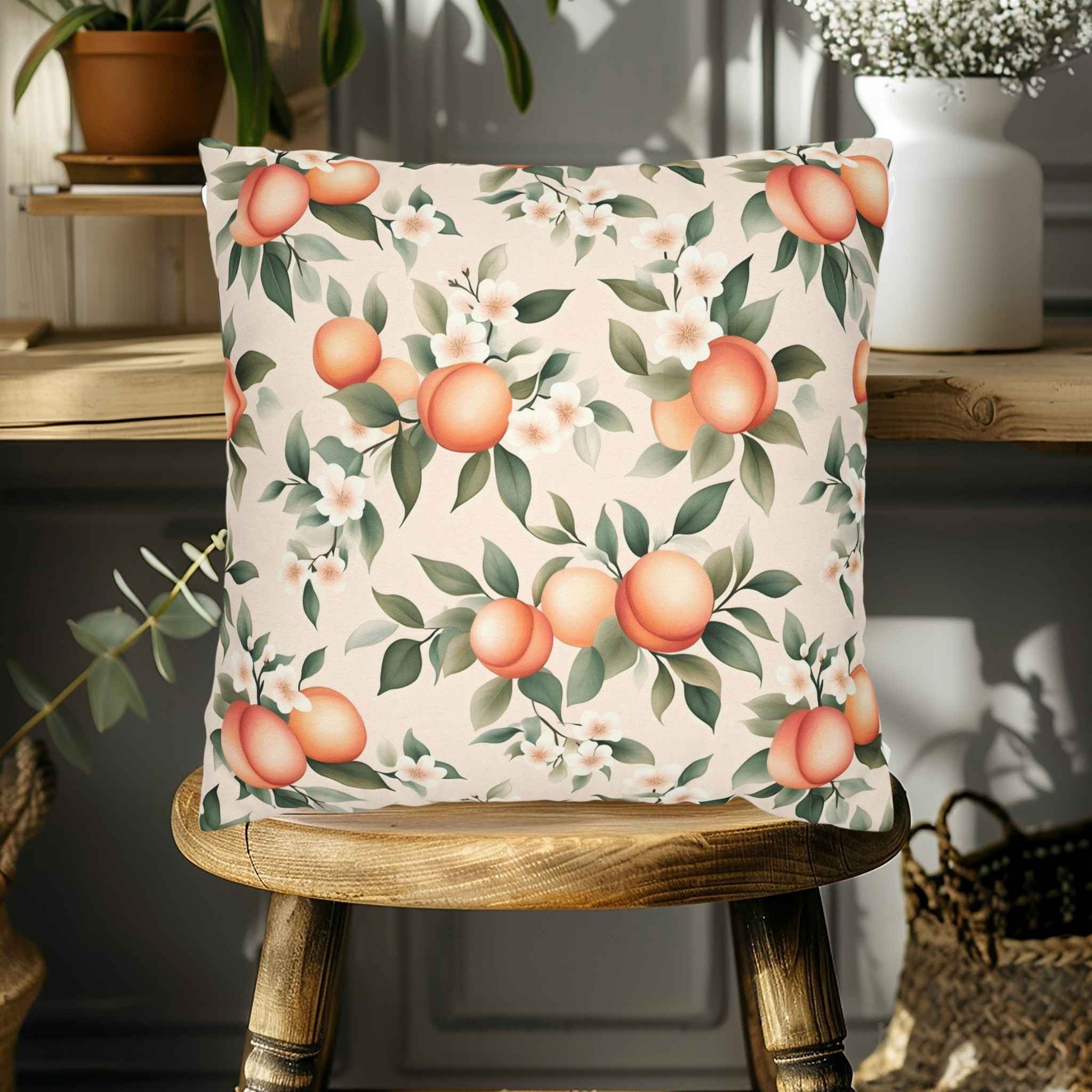 Fruit Throw Pillow – Peach Home Accent | Peachwood Bloom