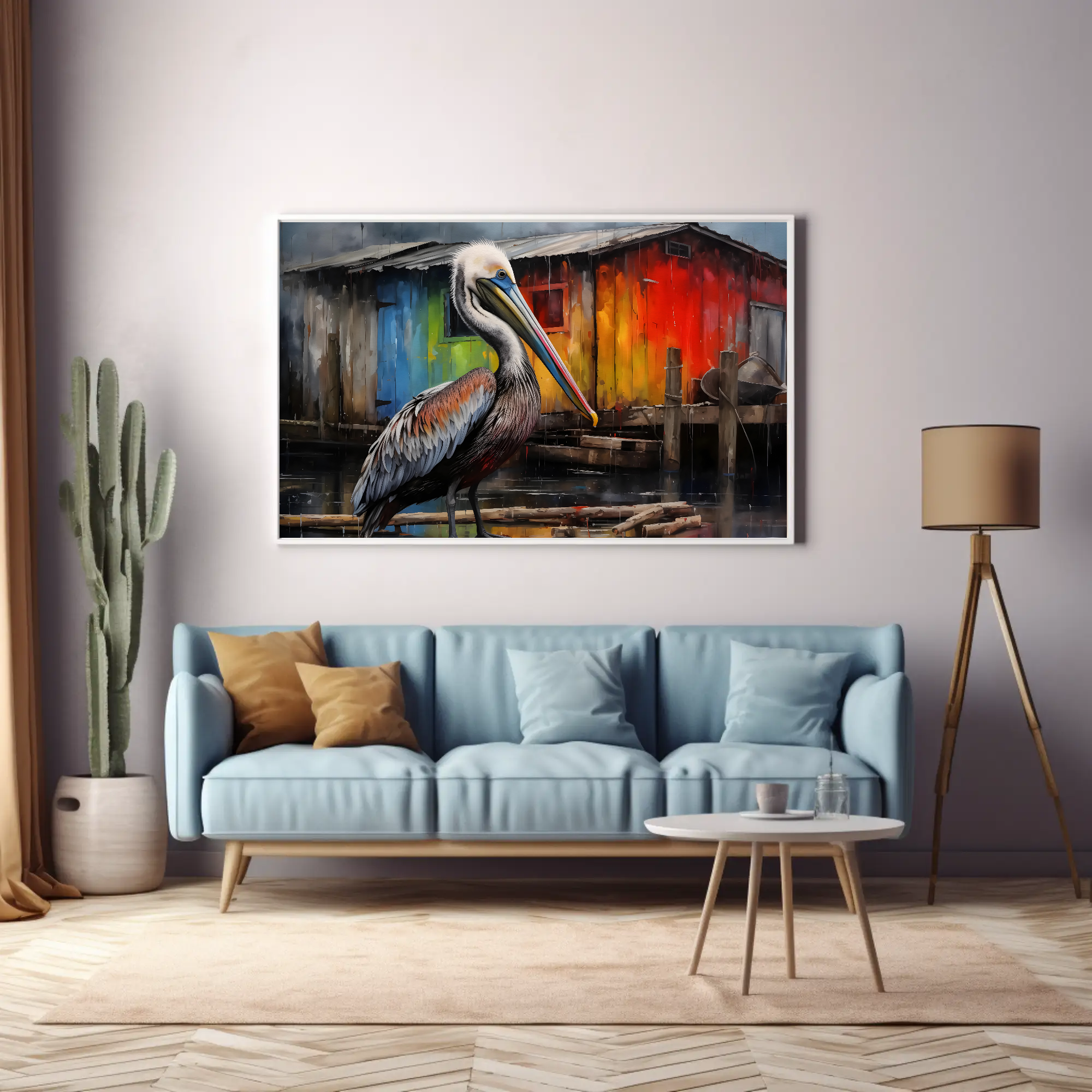 Pelican Paradise Wall Art: Whimsical Coastal Artwork