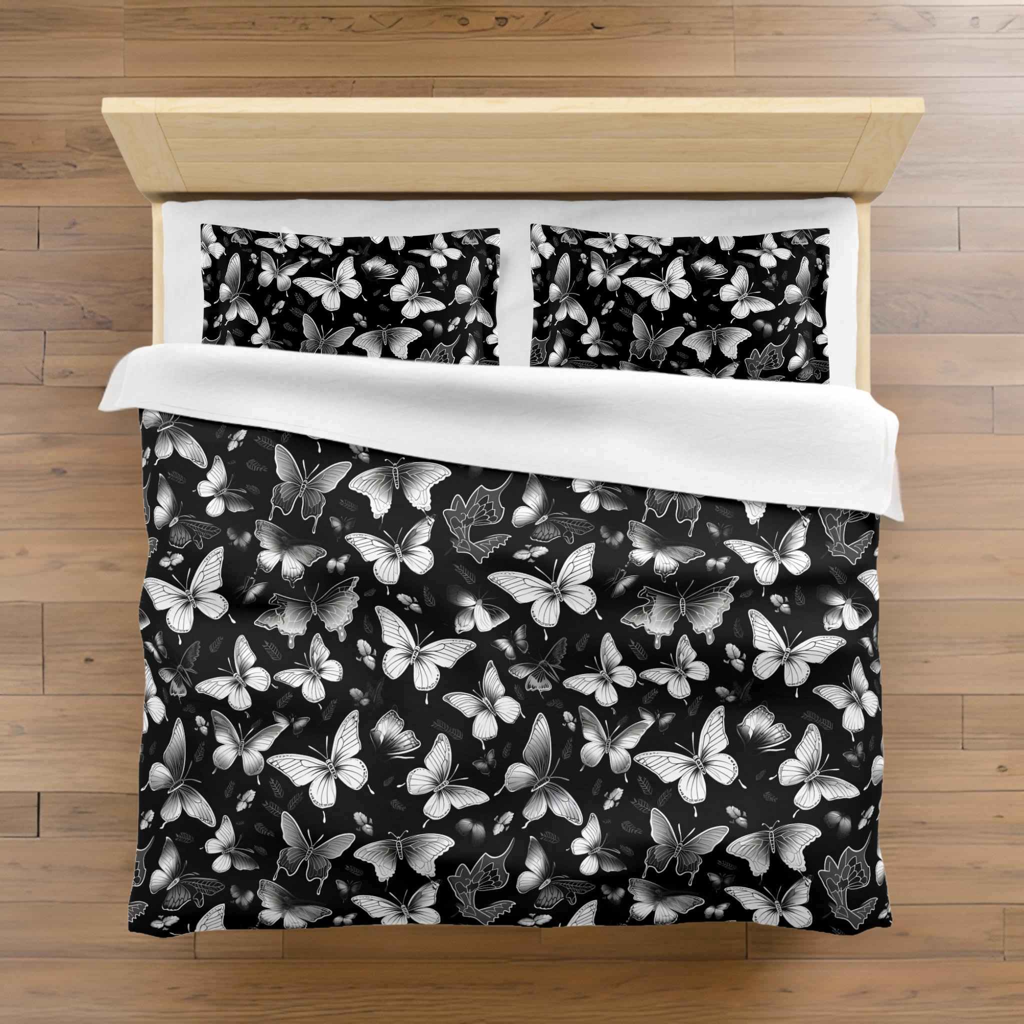 Black and White Duvet Cover Set | Phantom Butterfly