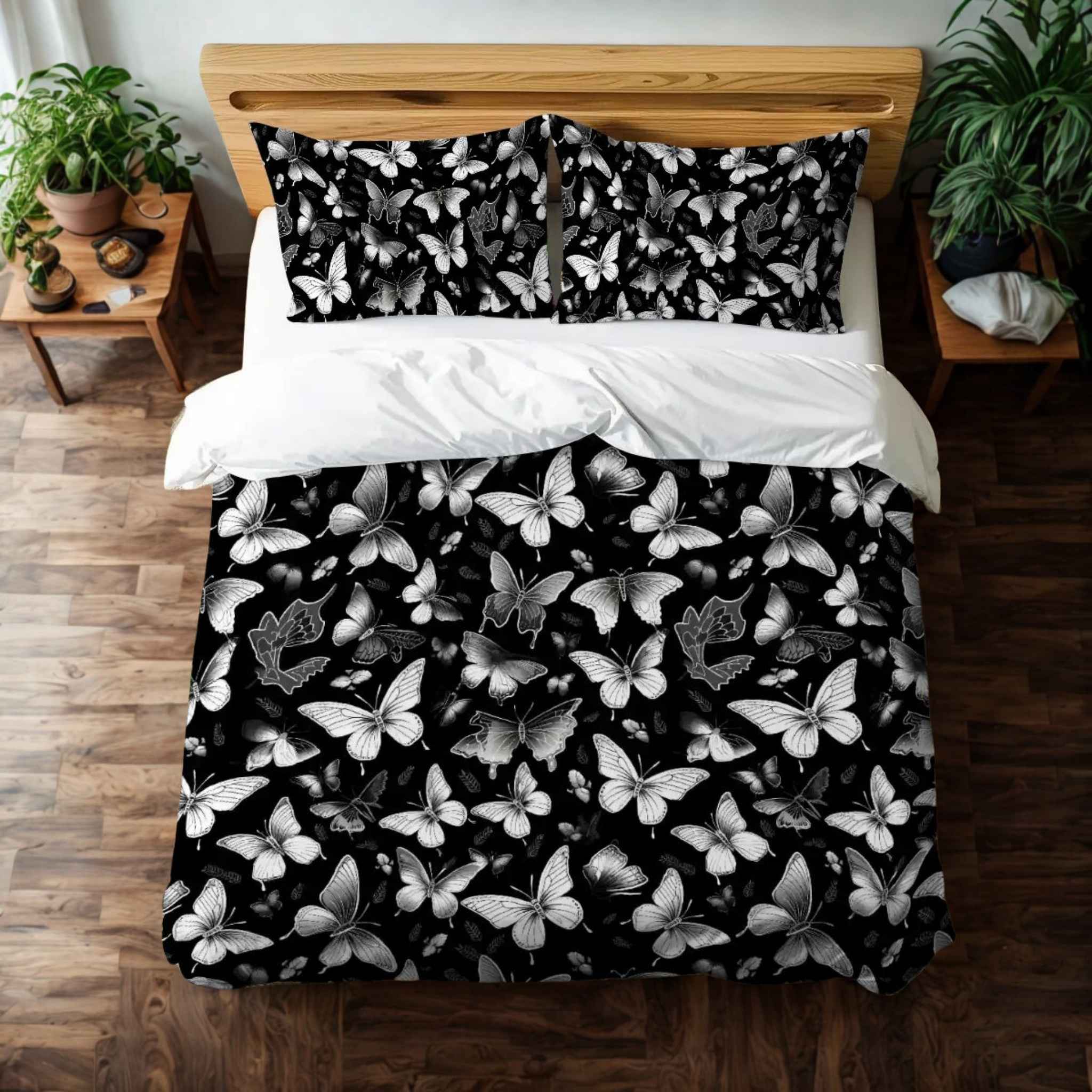 Black and White Duvet Cover Set | Phantom Butterfly
