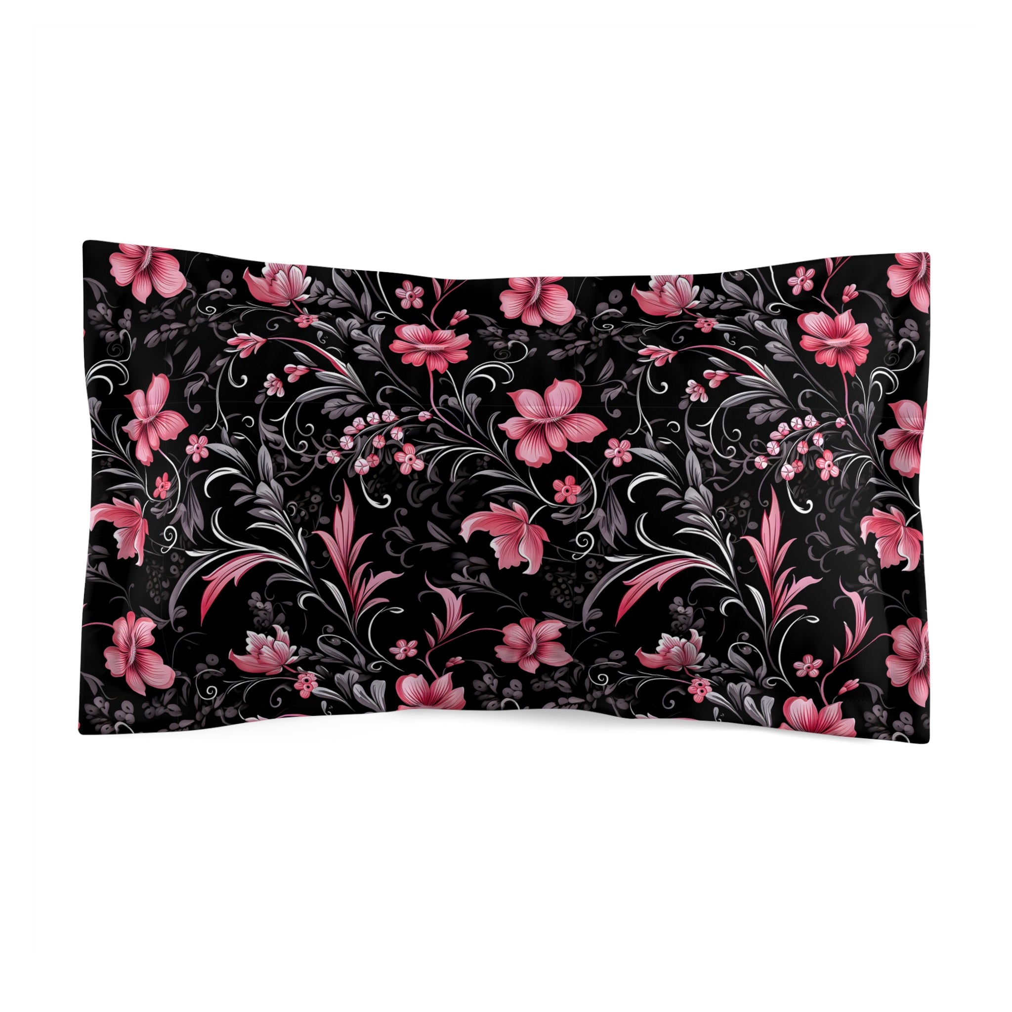 Pink Floral Duvet Cover: Romantic Decor | Blossom of Darkness