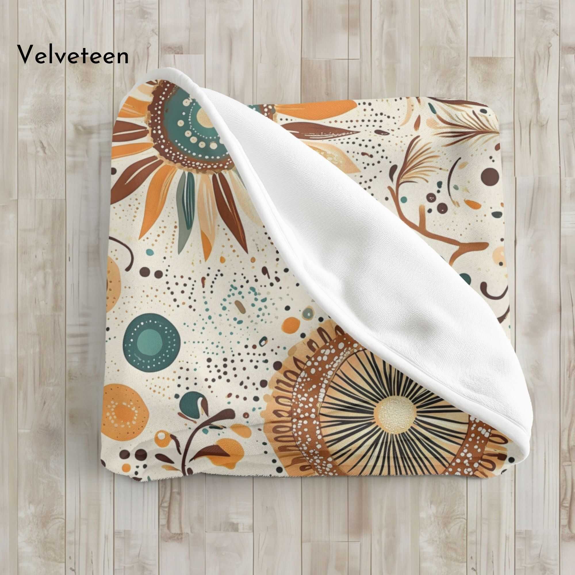 Radiant Floral Sunburst Throw Blanket: Bohemian Style Decor