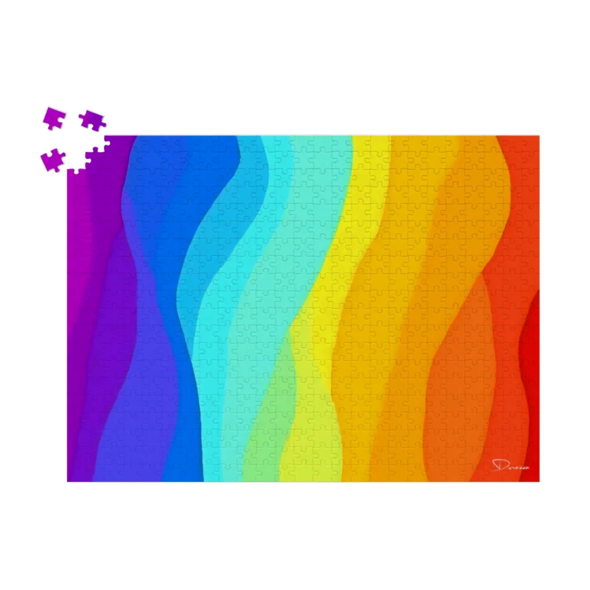 Gradient Jigsaw Puzzle – Colorful Waves | Rainbow World