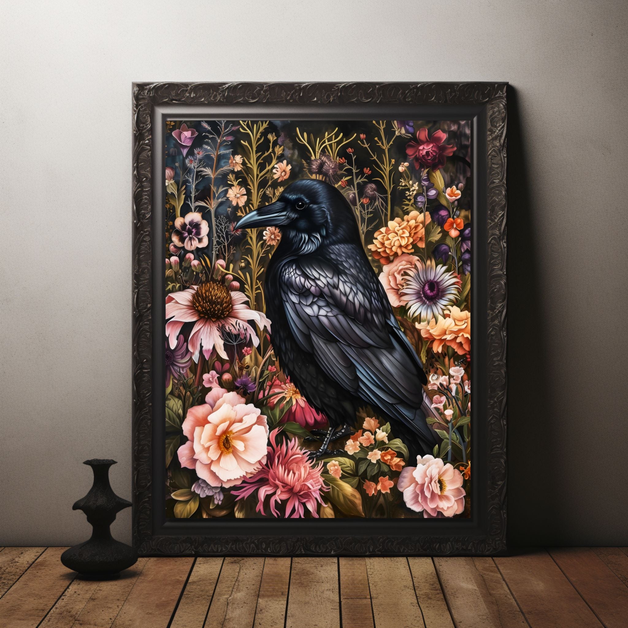Raven Blossoms Wall Art Piece