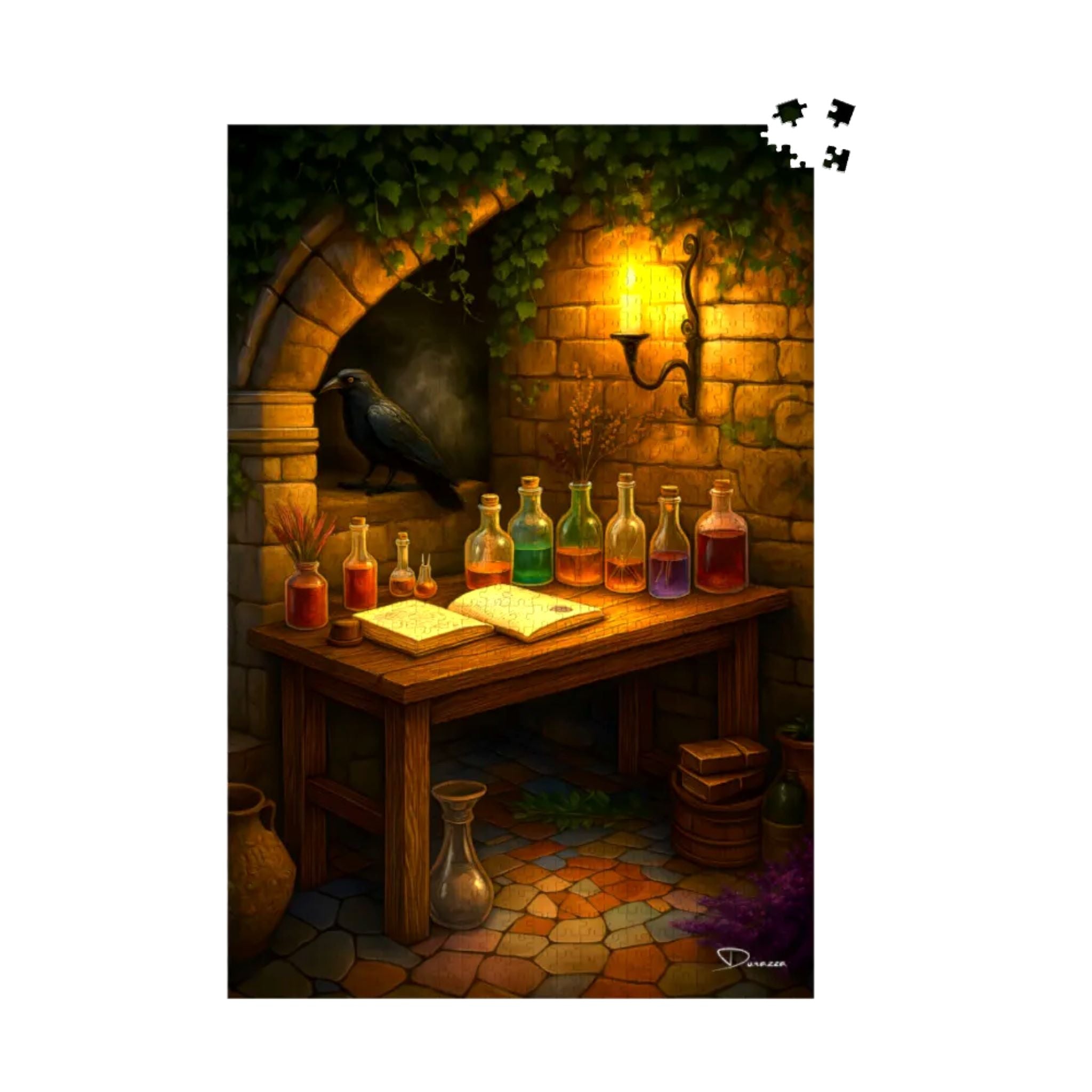 Gothic Puzzle – Apothecary Desk with Raven | Raven’s Vial