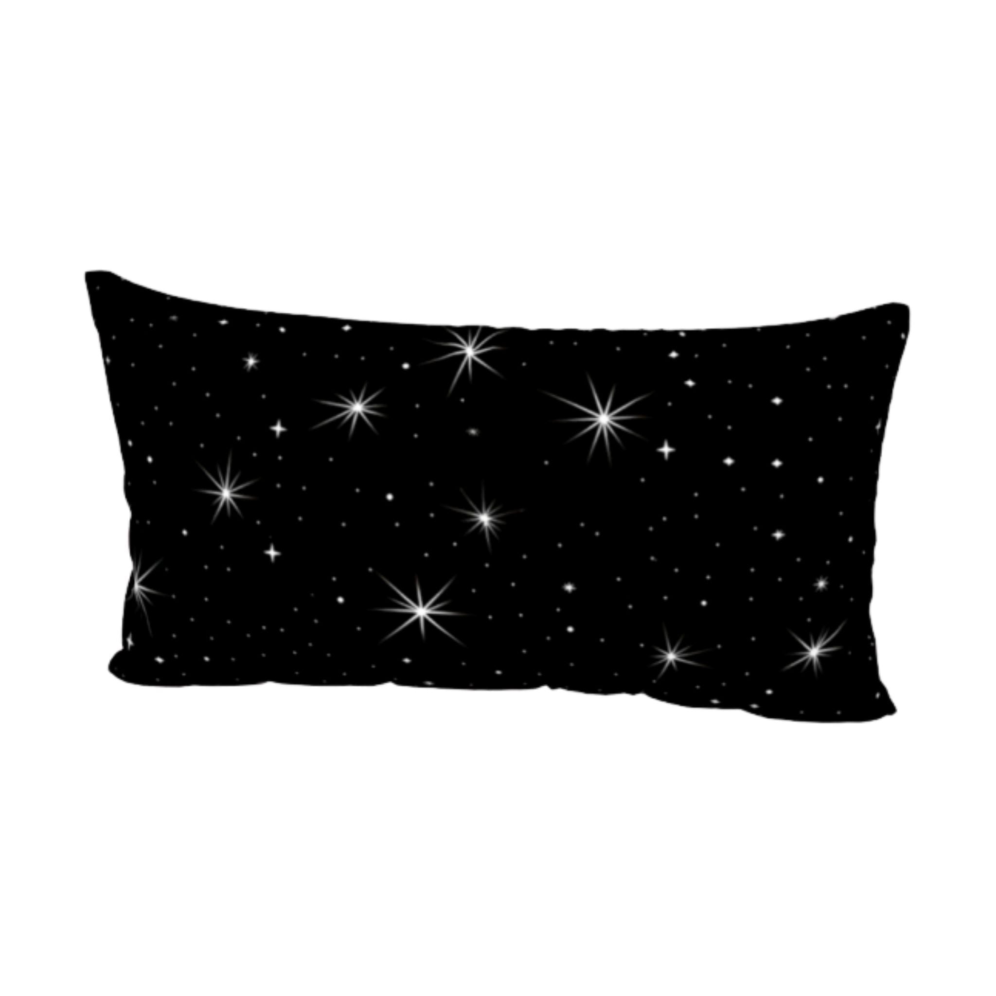 King size black and white star cotton pillow sham.