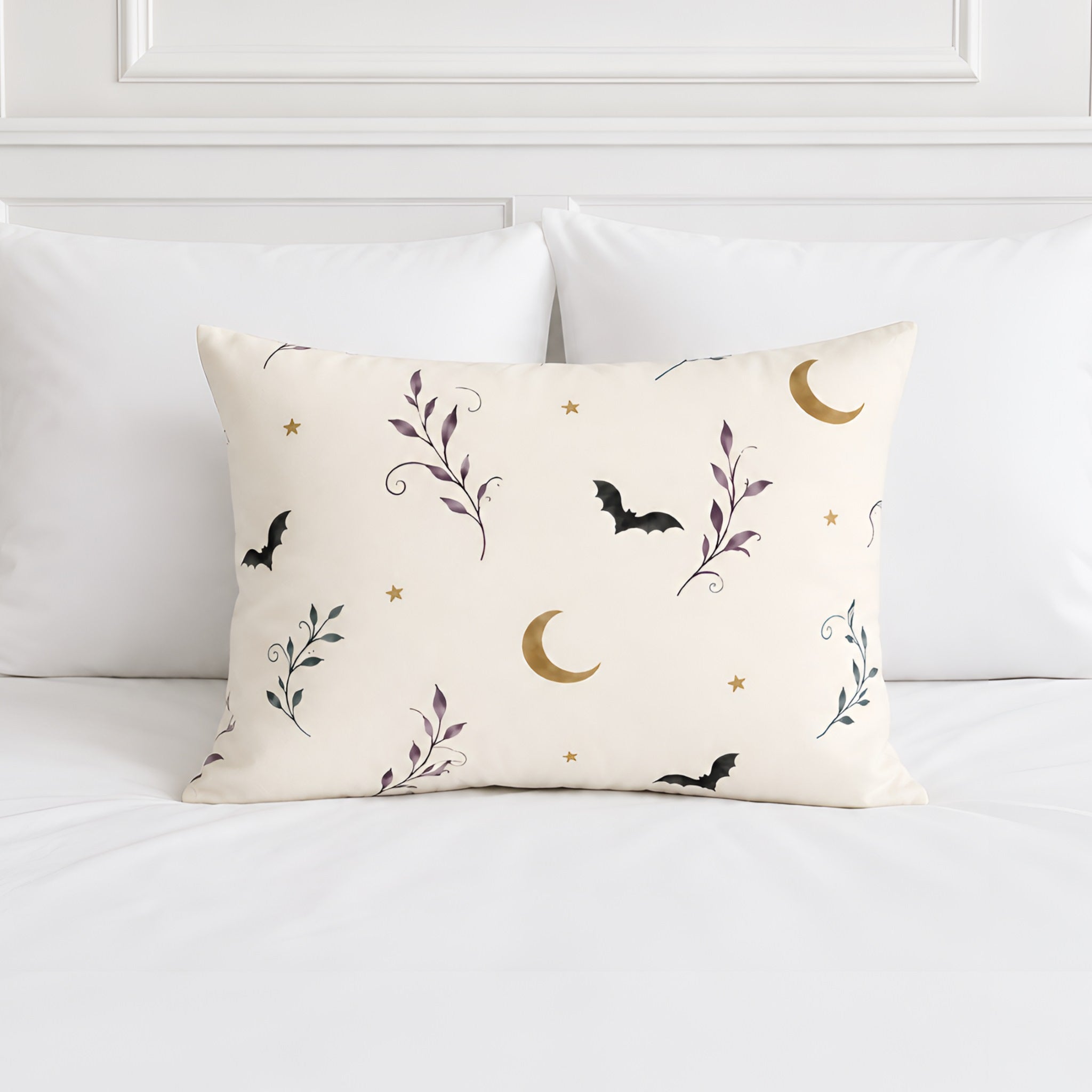 Bat & Moon Pillow Sham, Standard/King | Witchlight Nightvine