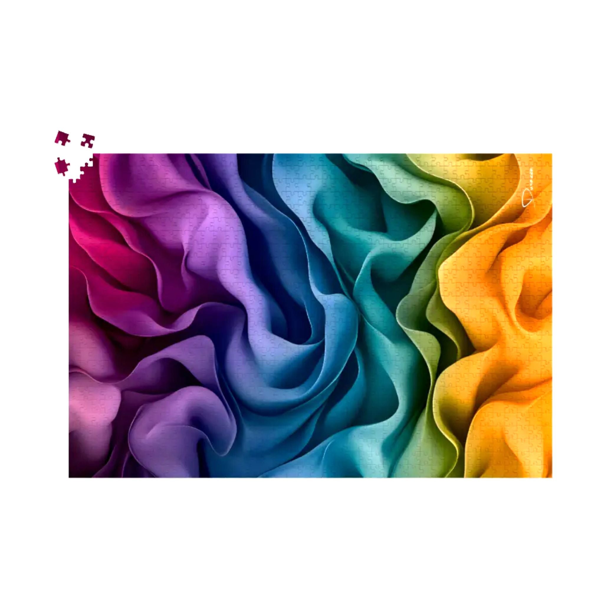 Gradient Jigsaw Puzzle – Colorful Abstract Art | Satin Flow