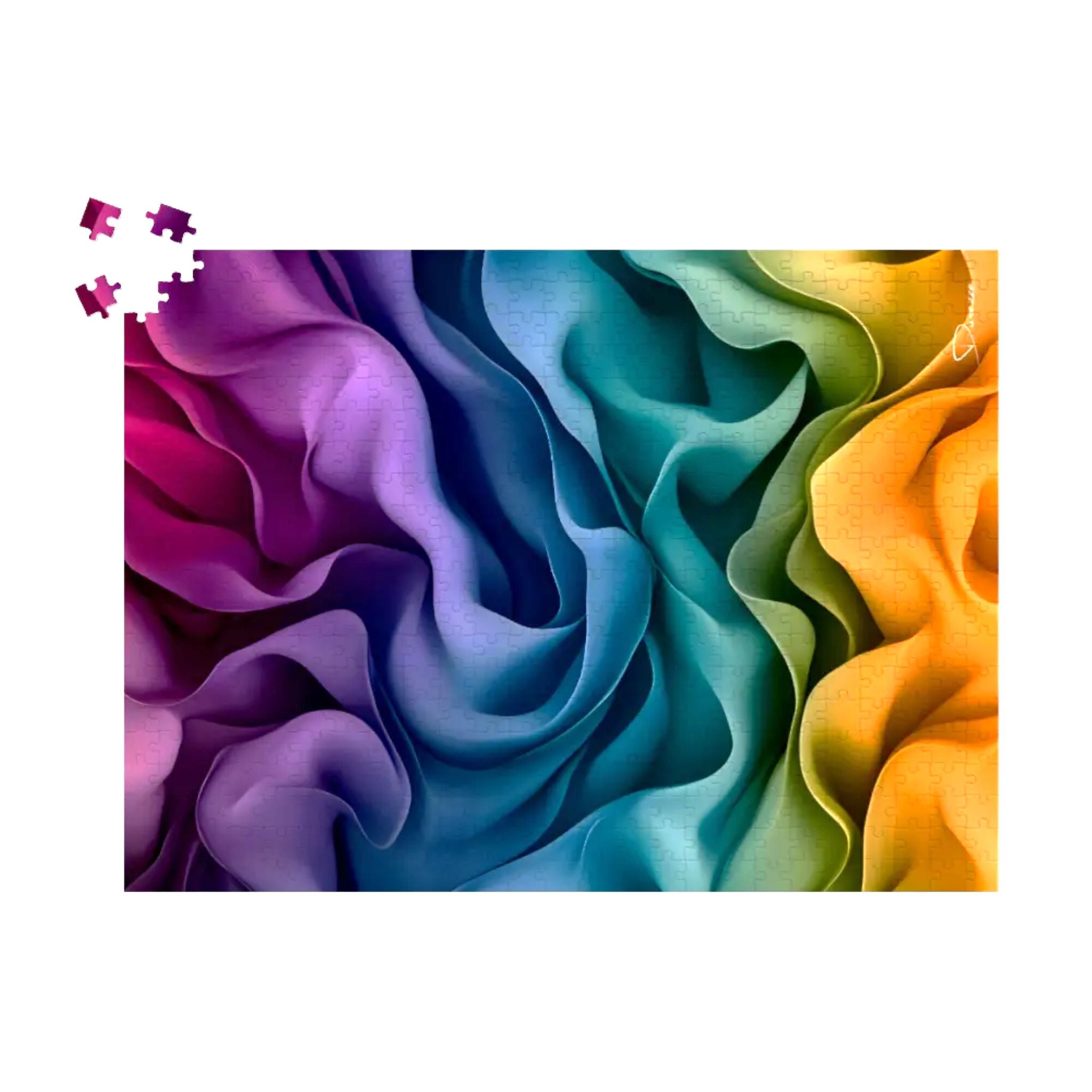 Gradient Jigsaw Puzzle – Colorful Abstract Art | Satin Flow