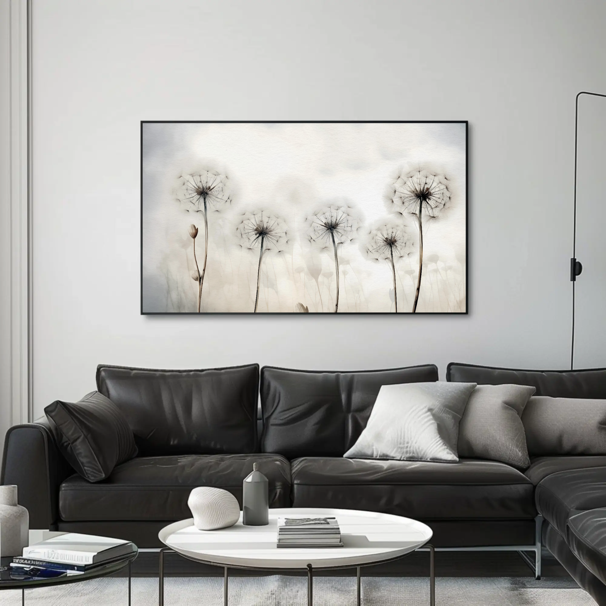 Serene Dream Dandelion Artwork: White Watercolor Dandelion