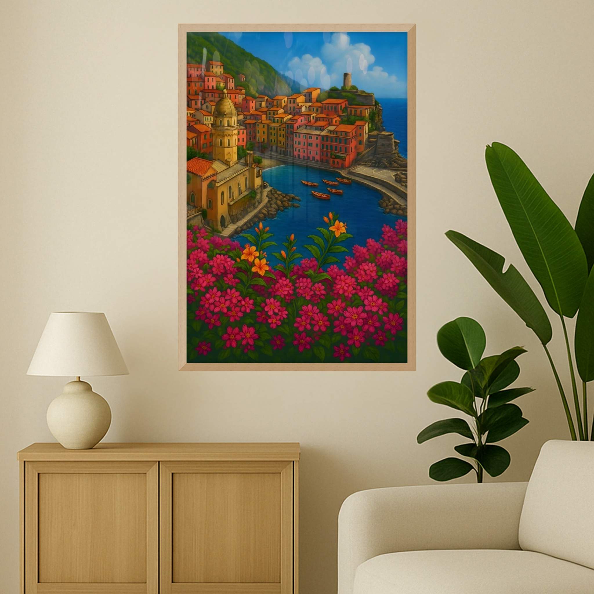 Mediterranean Wall Art – Sunset Coast | Serene Harbor Vibes
