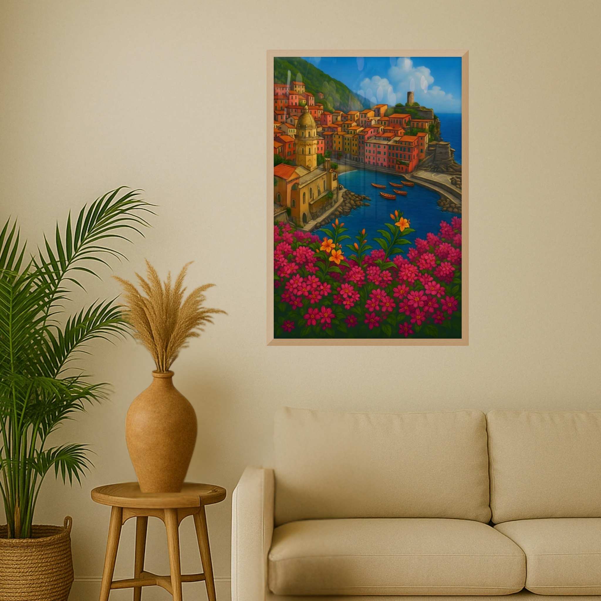 Mediterranean Wall Art – Sunset Coast | Serene Harbor Vibes