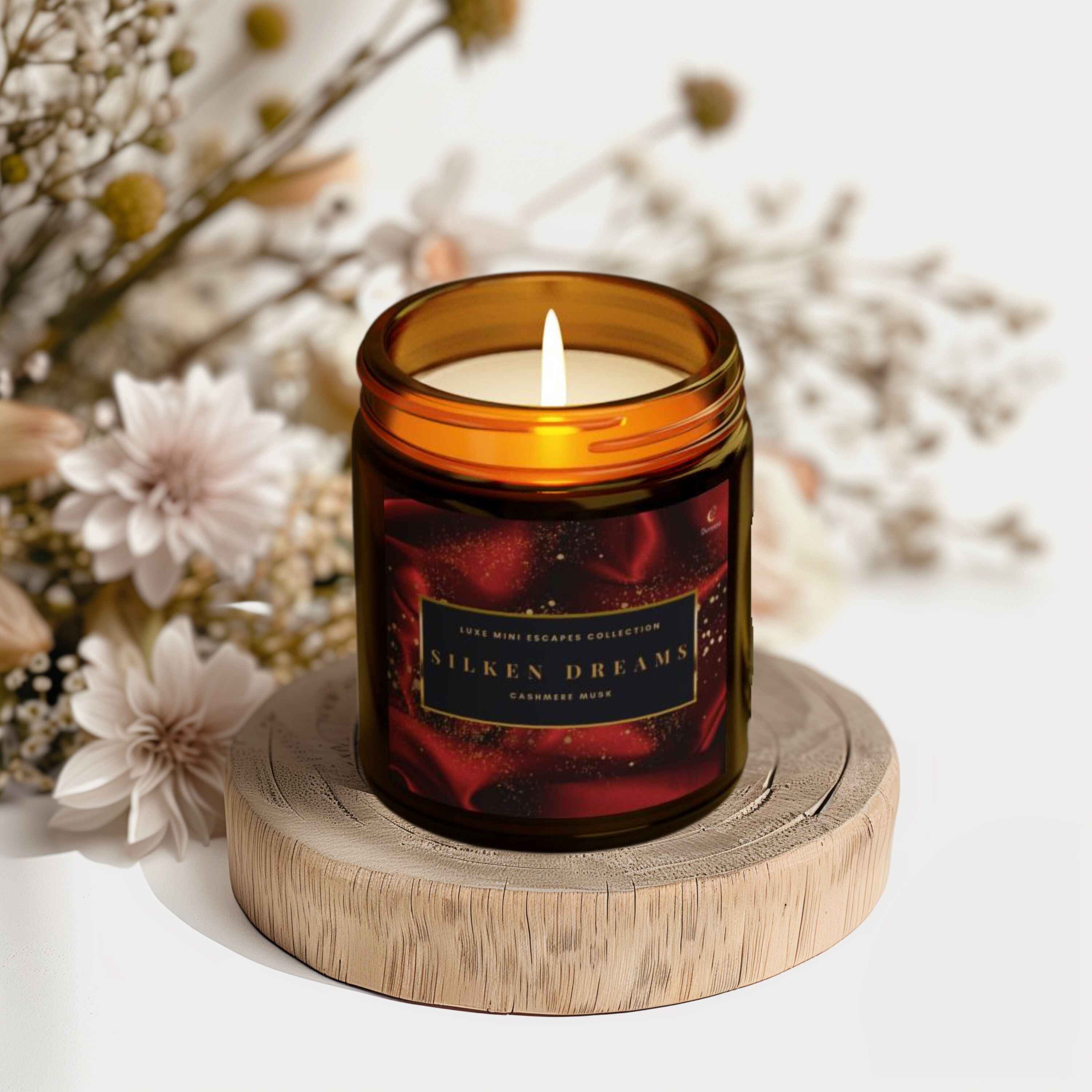 Cashmere Musk Scented Candle – 9 oz Coconut Wax | Silken Dreams