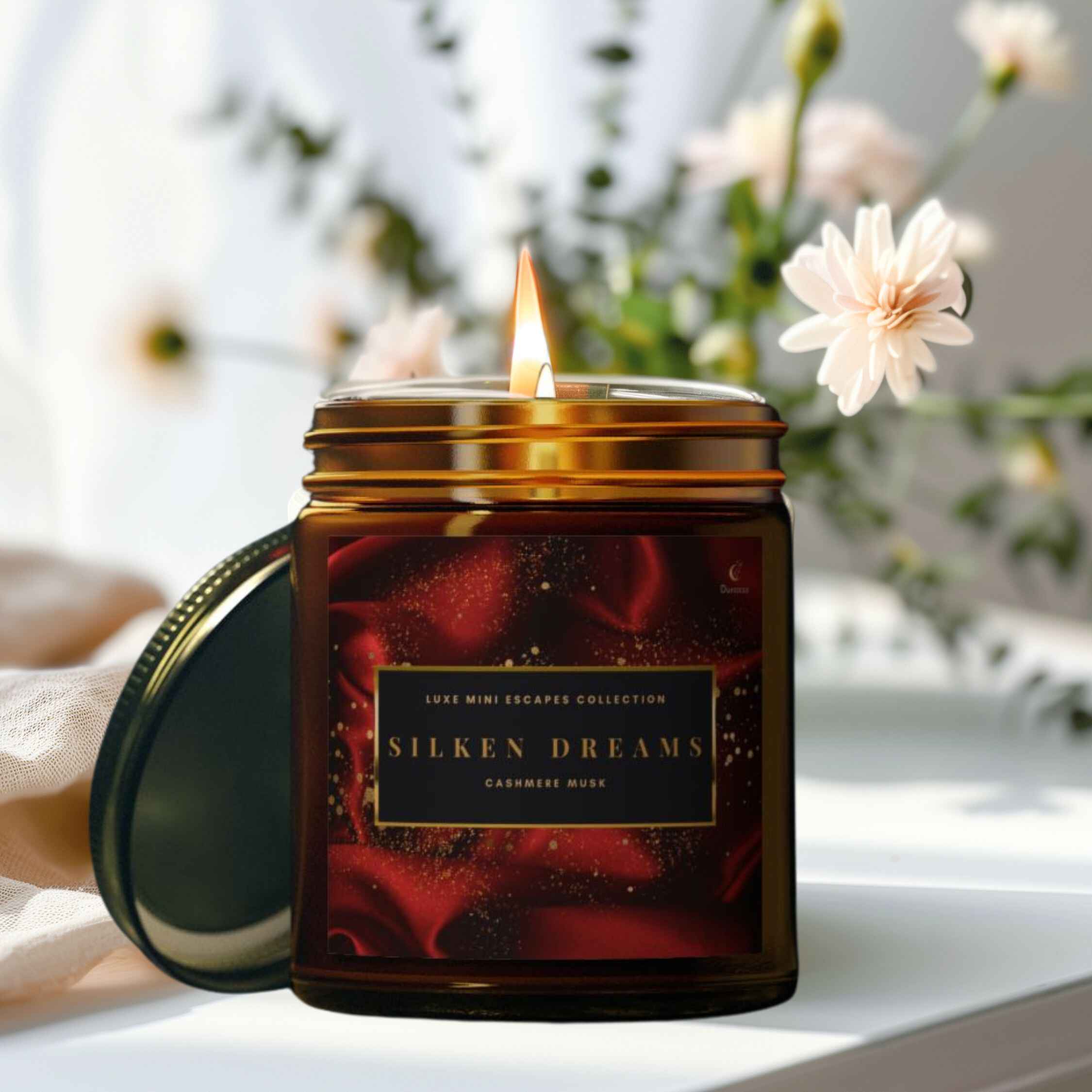 Cashmere Musk Scented Candle – 9 oz Coconut Wax | Silken Dreams