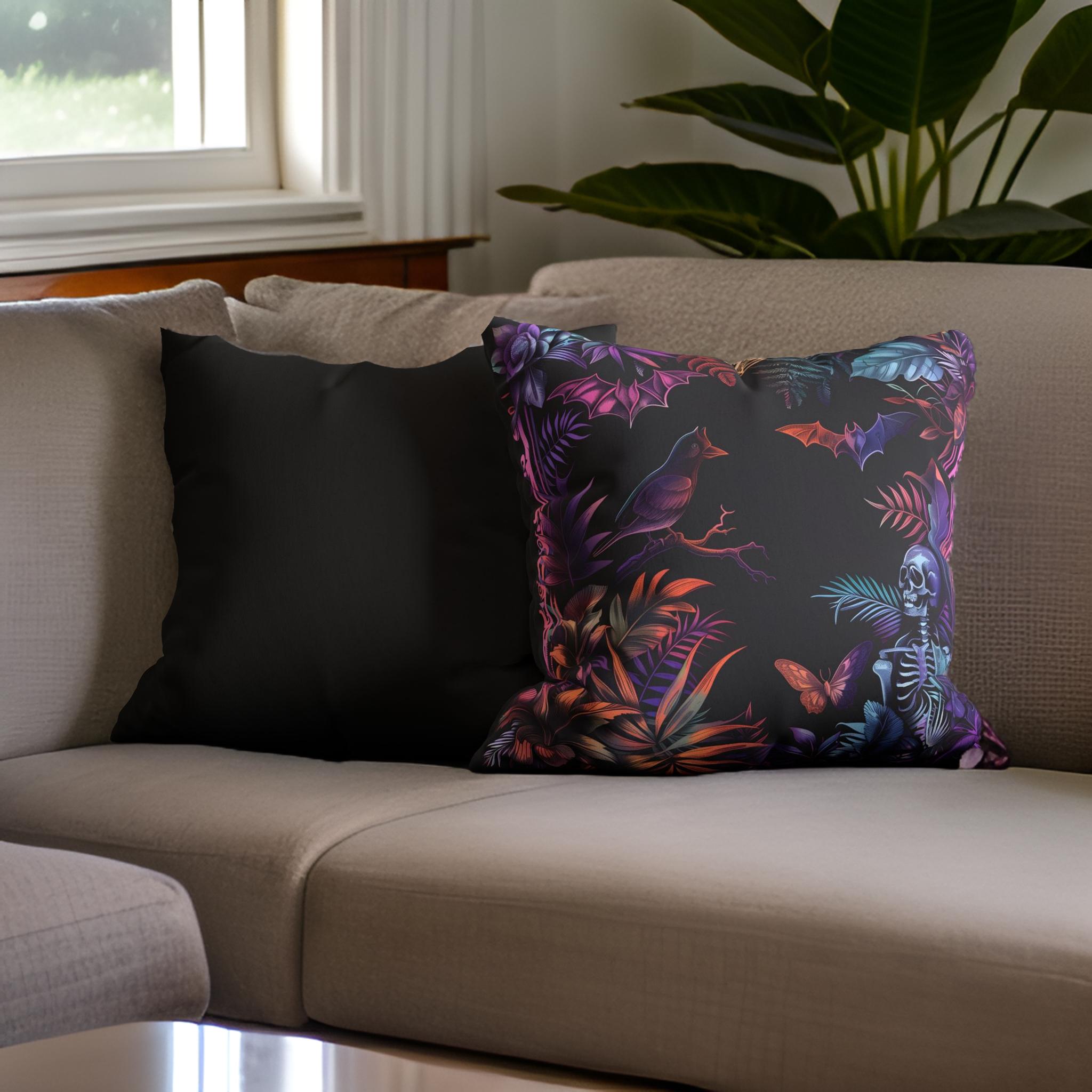 Skeleton Pillow – Tropical Gothic Decor | Skeleton Tropics
