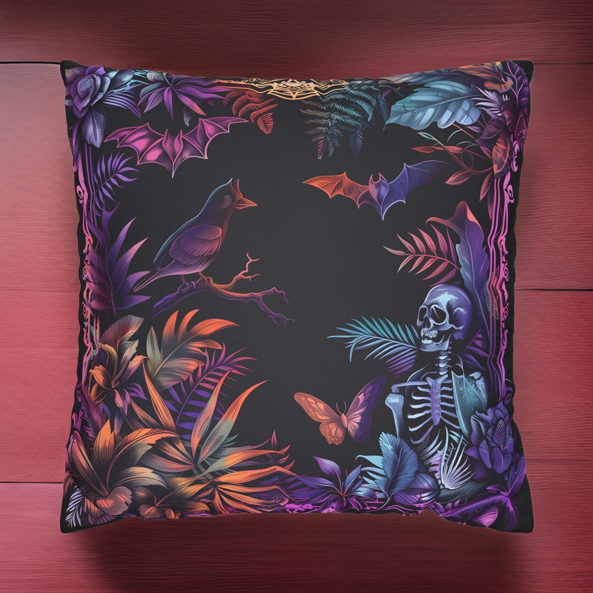 Skeleton Pillow – Tropical Gothic Decor | Skeleton Tropics