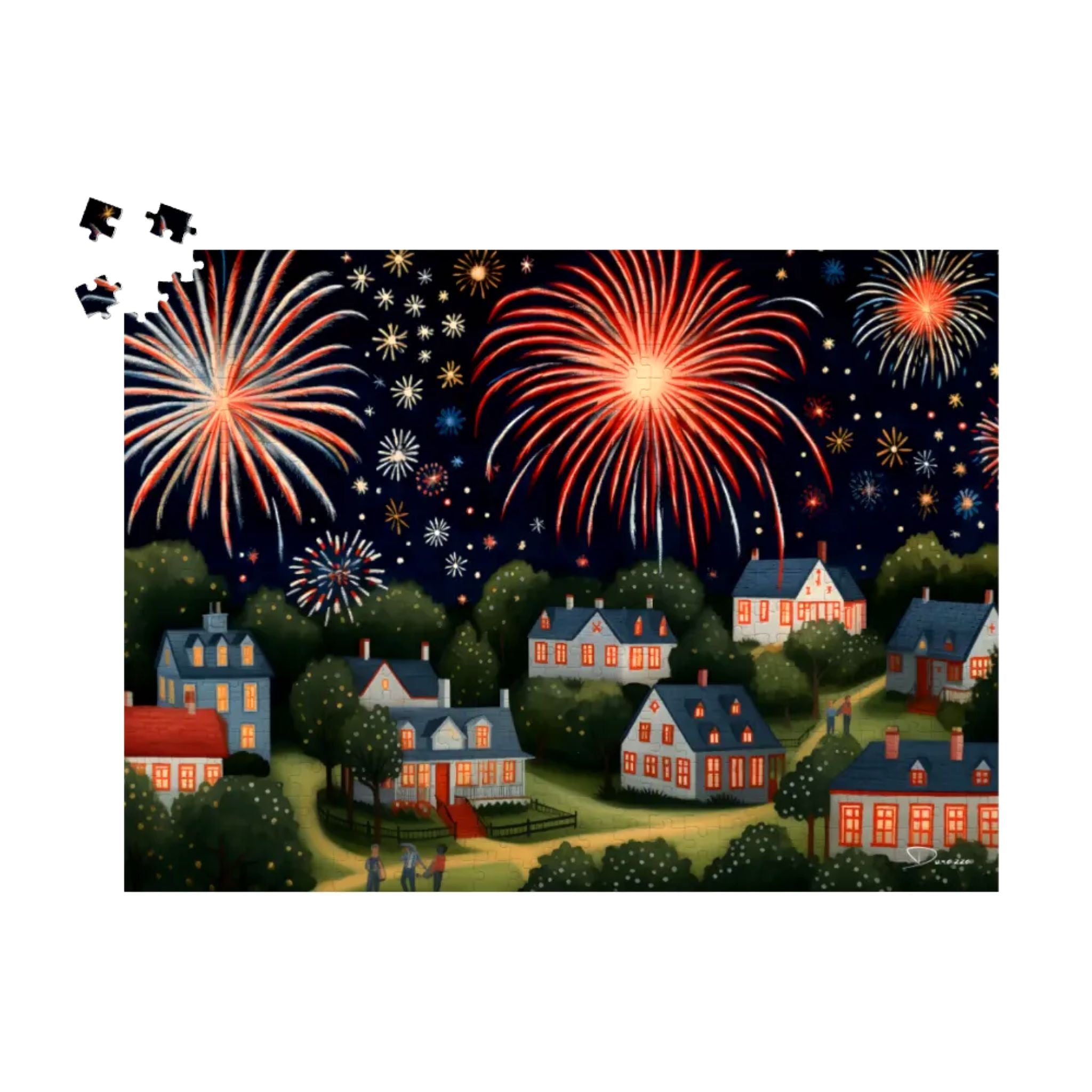 Fireworks Jigsaw Puzzle – Festive Night | Skyburst Village