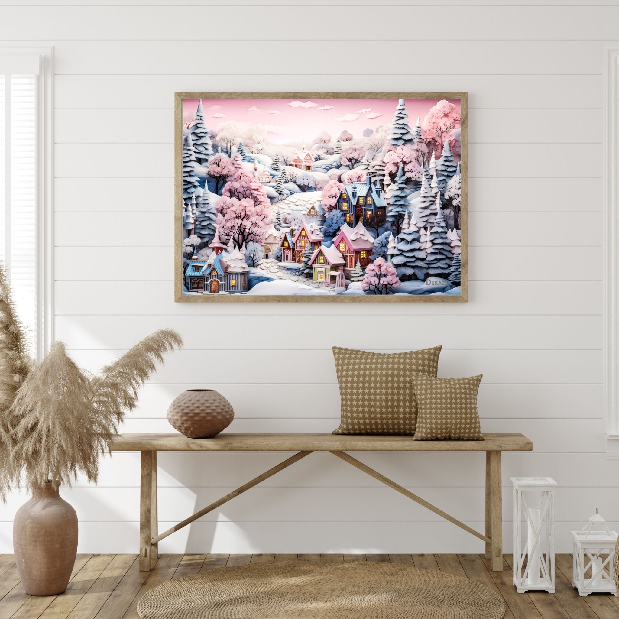 Snowy Pastel Skies Winter Wall Art Print