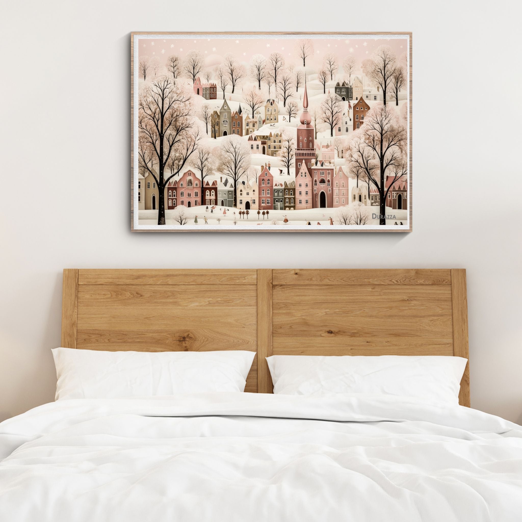 Snowy Serenity Winter Satin Wall Art Print