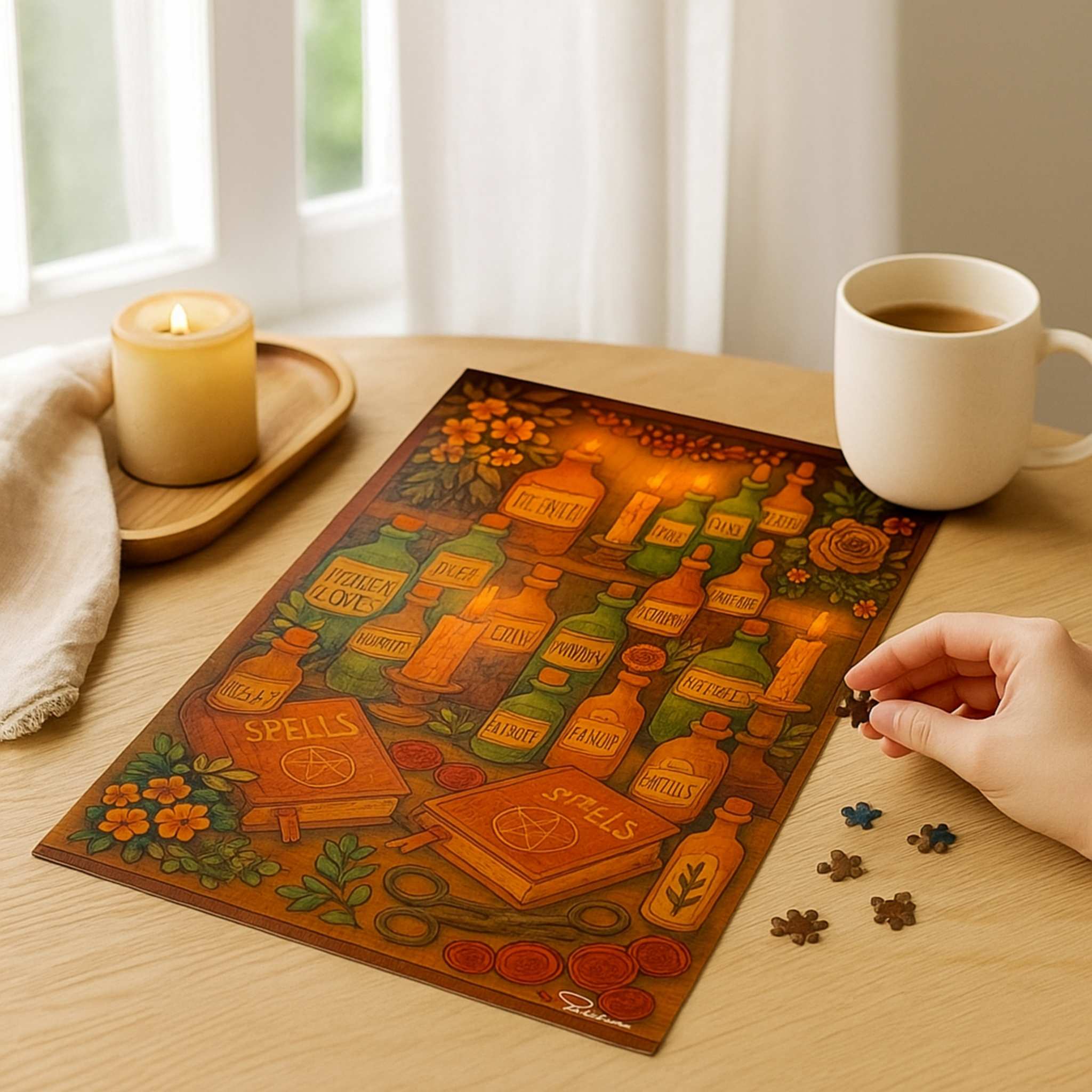 Herbal Puzzle – Potion Shelf Decor | The Quiet Spell