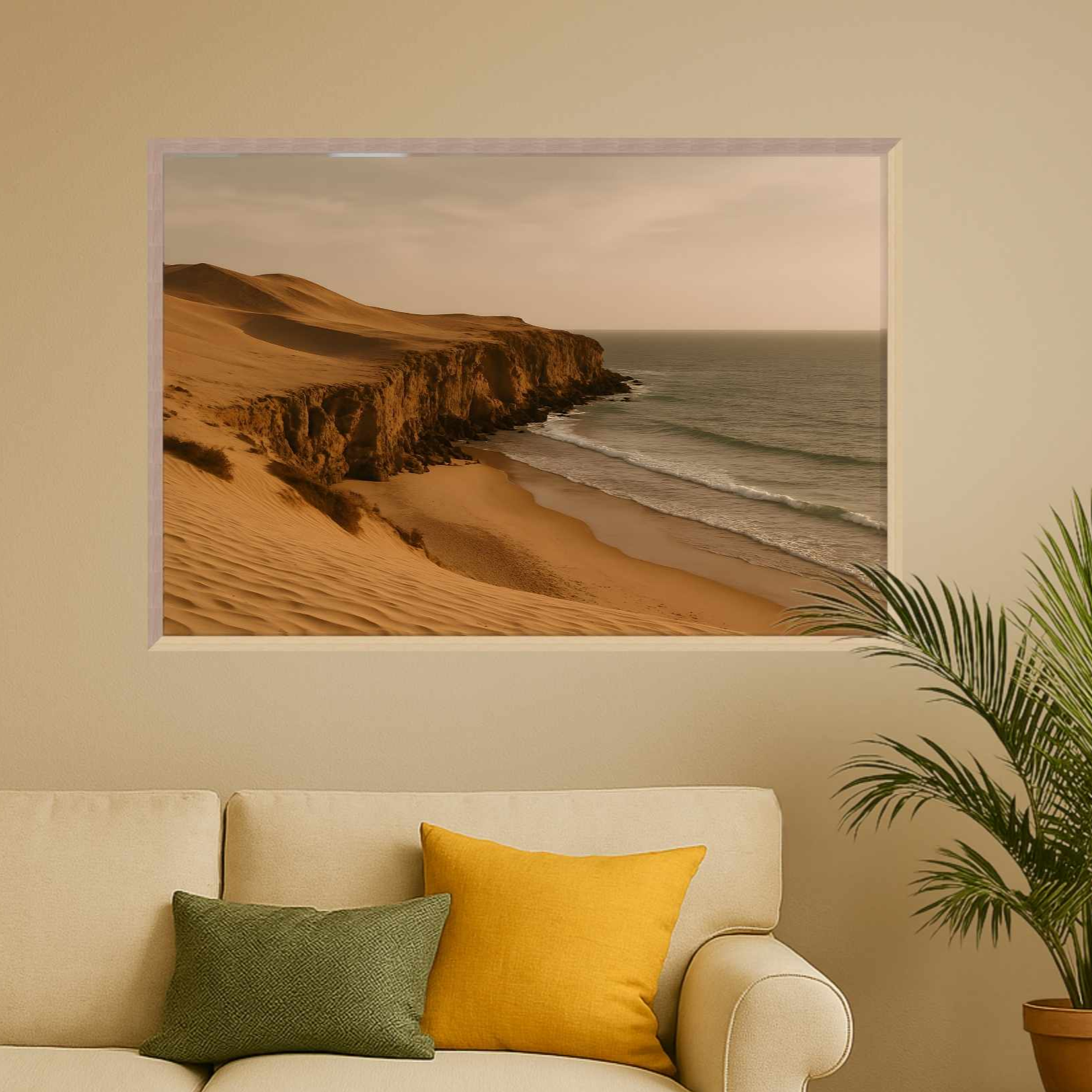 Desert Beach Wall Art: Sand Dunes and Ocean | Solstice Shore