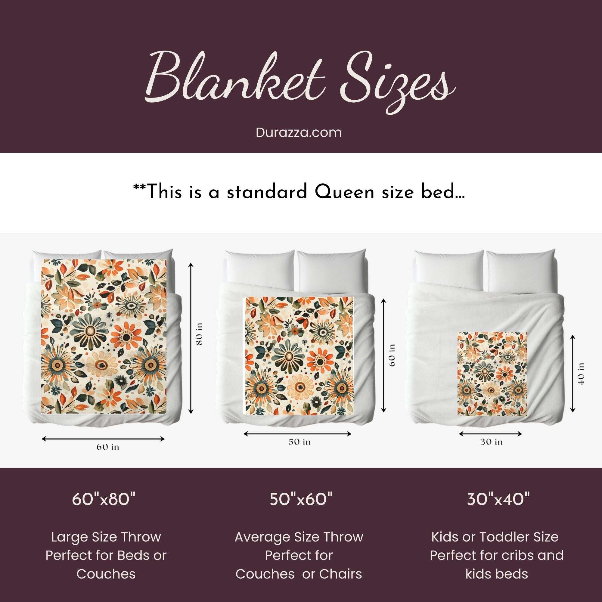 Floral Bohemian Throw Blanket – Warm Earthy Decor | Soul Bloom