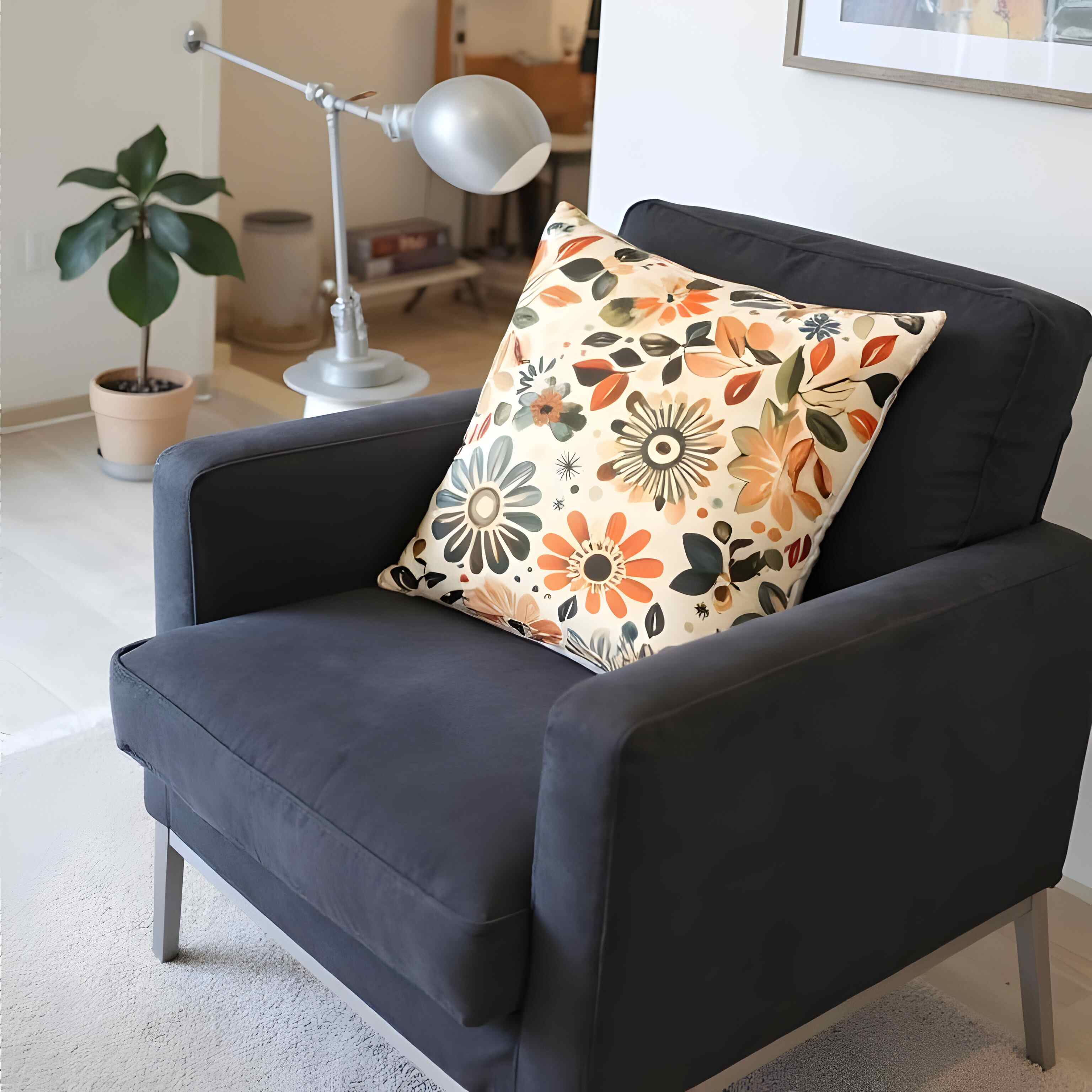 Floral Throw Pillow – Retro Bohemian Decor | Soul Bloom