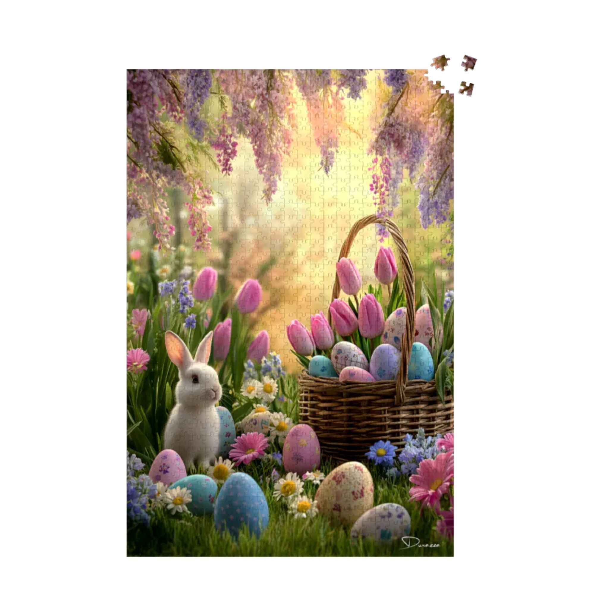 Easter Bunny Jigsaw Puzzle & Eggs Scene | Springtime Bliss