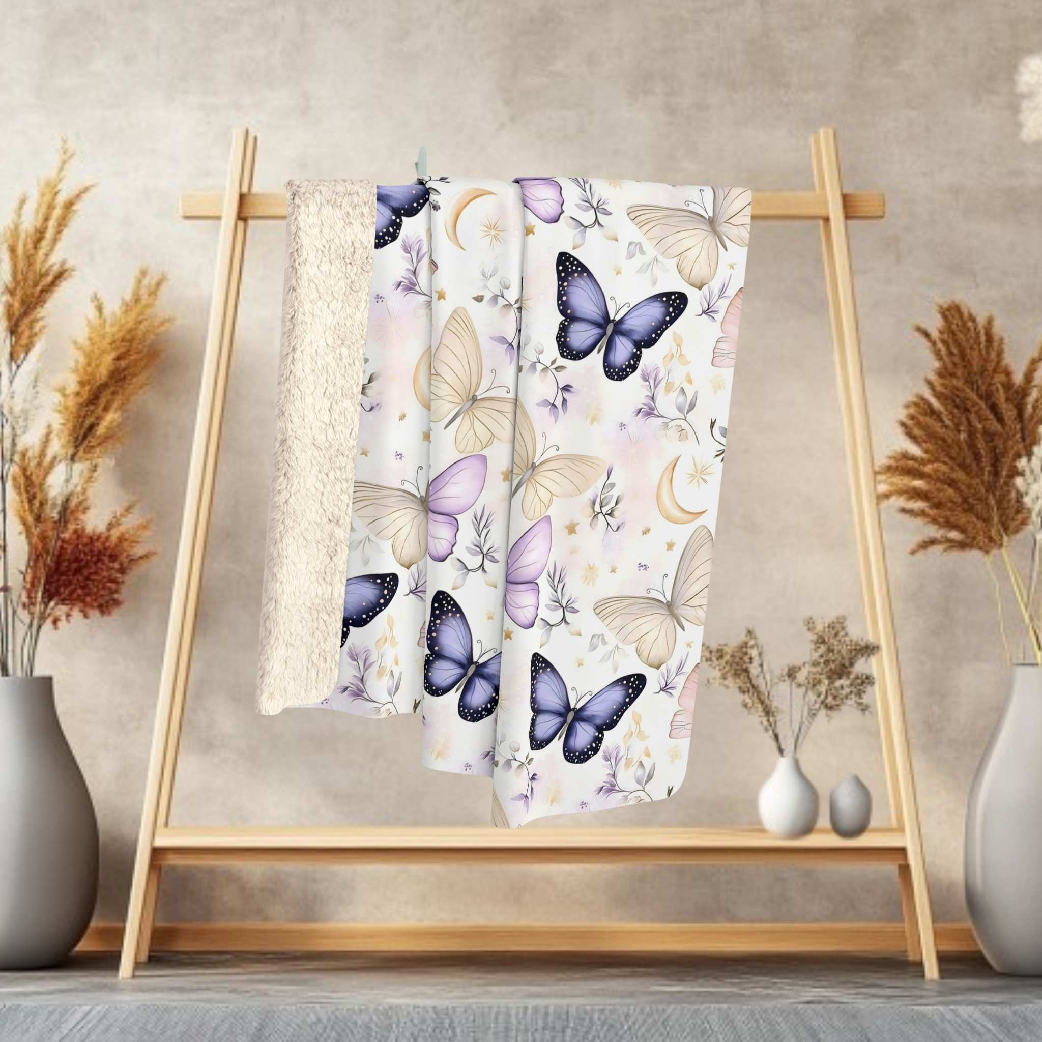 Whimsical Butterfly Throw Blanket | Starlit Flight