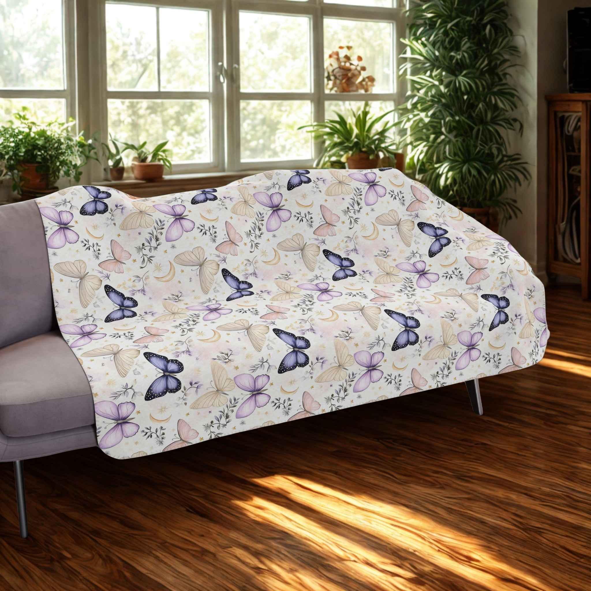 Whimsical Butterfly Throw Blanket | Starlit Flight