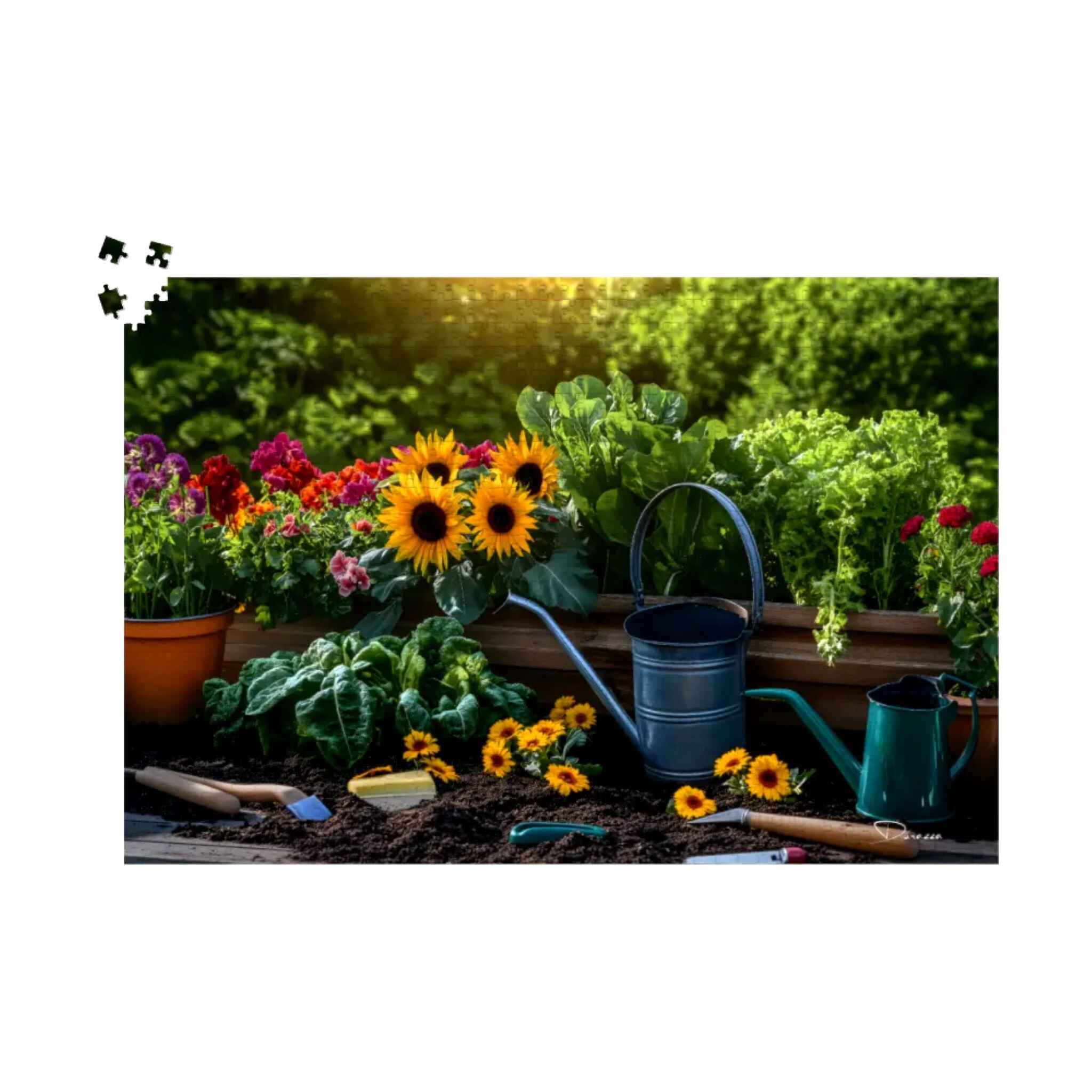 Flowers and Vegetables Jigsaw Puzzle | Sunlit Gardening