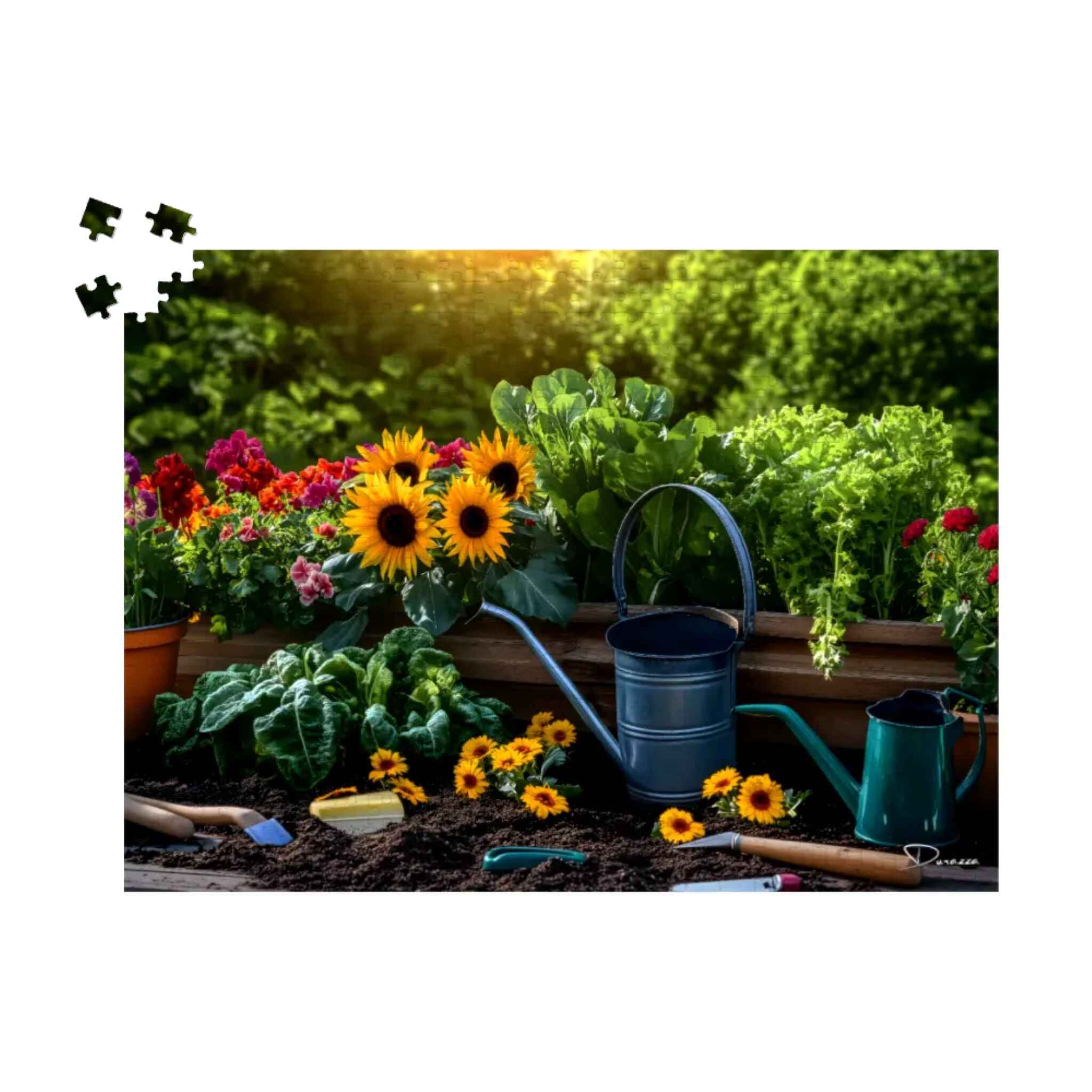 Flowers and Vegetables Jigsaw Puzzle | Sunlit Gardening