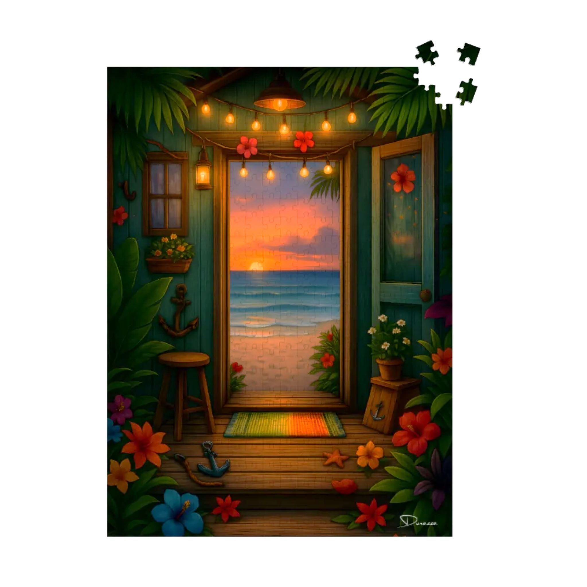 Beach Jigsaw Puzzle – Cozy Tropical View | Sunset Doorway