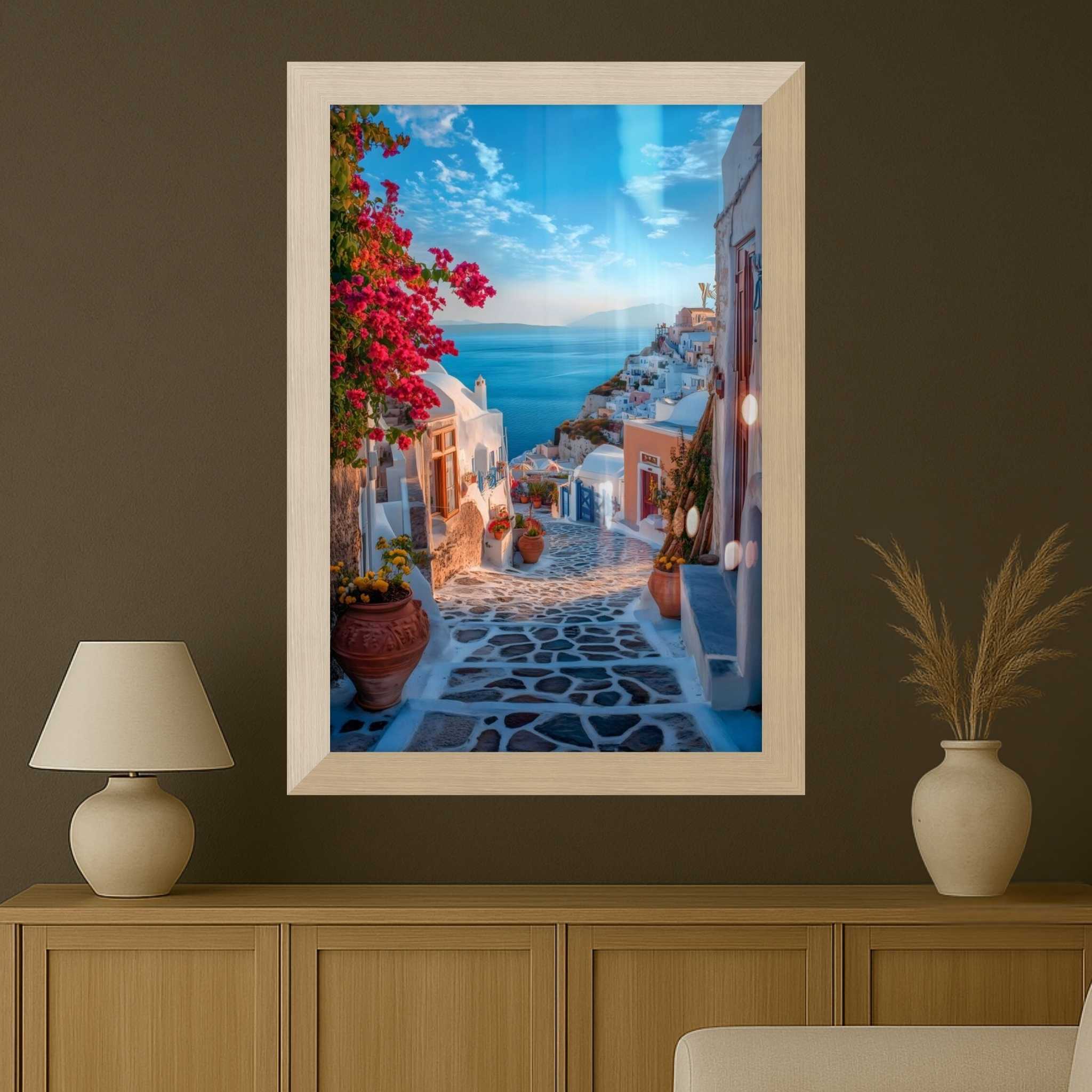 Greece Wall Art – Ocean View Courtyard | Sunset Villas