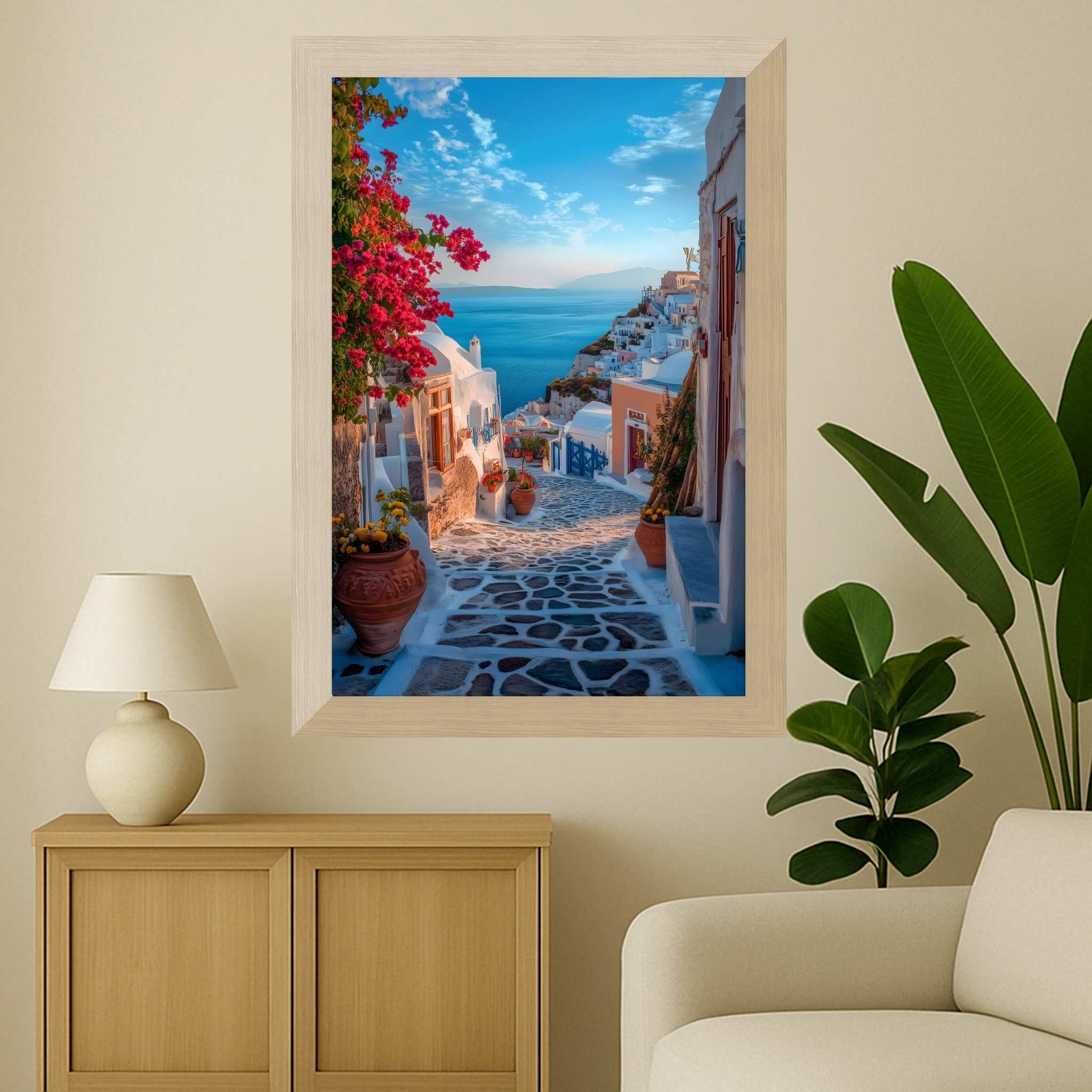 Greece Wall Art – Ocean View Courtyard | Sunset Villas