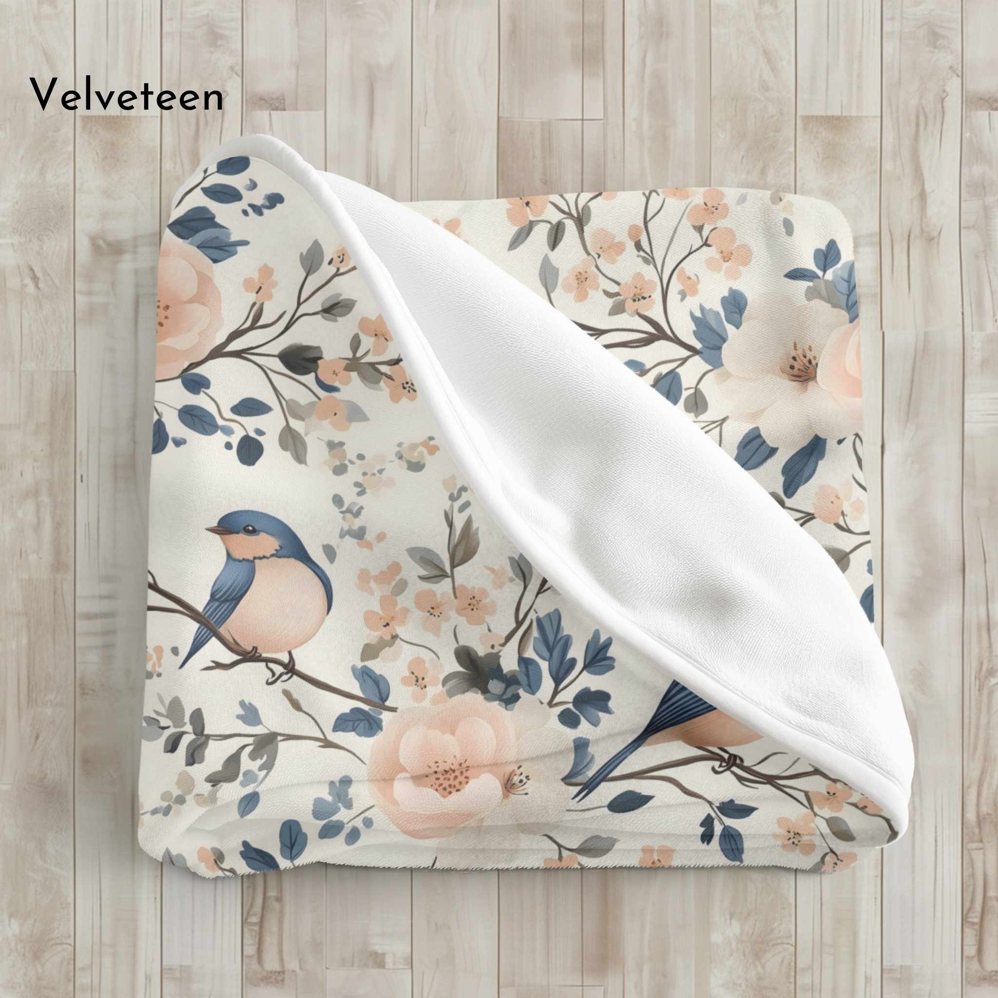 Bird Throw Blanket – Cottage Bluebird Garden | Sweet Song