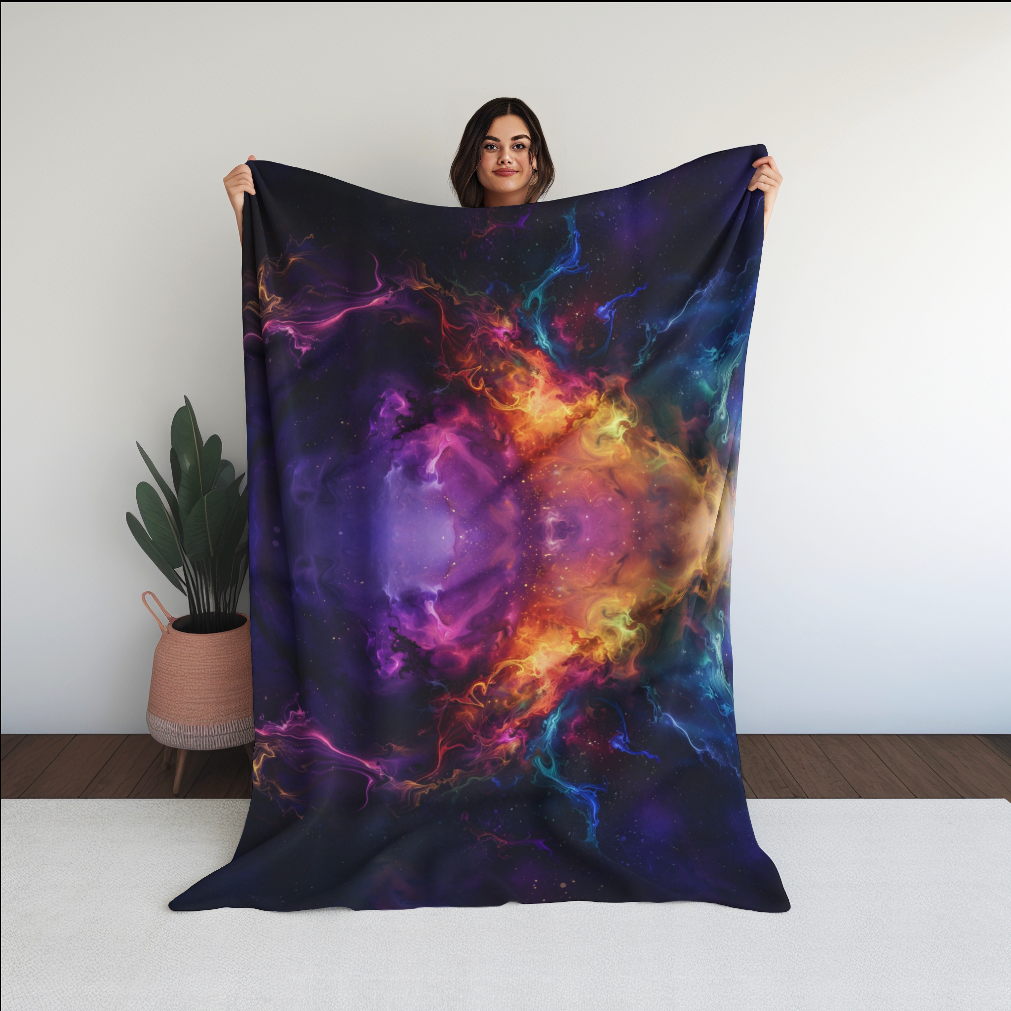 Swirling Galaxy Throw Blanket: Cosmic Celestial Decor