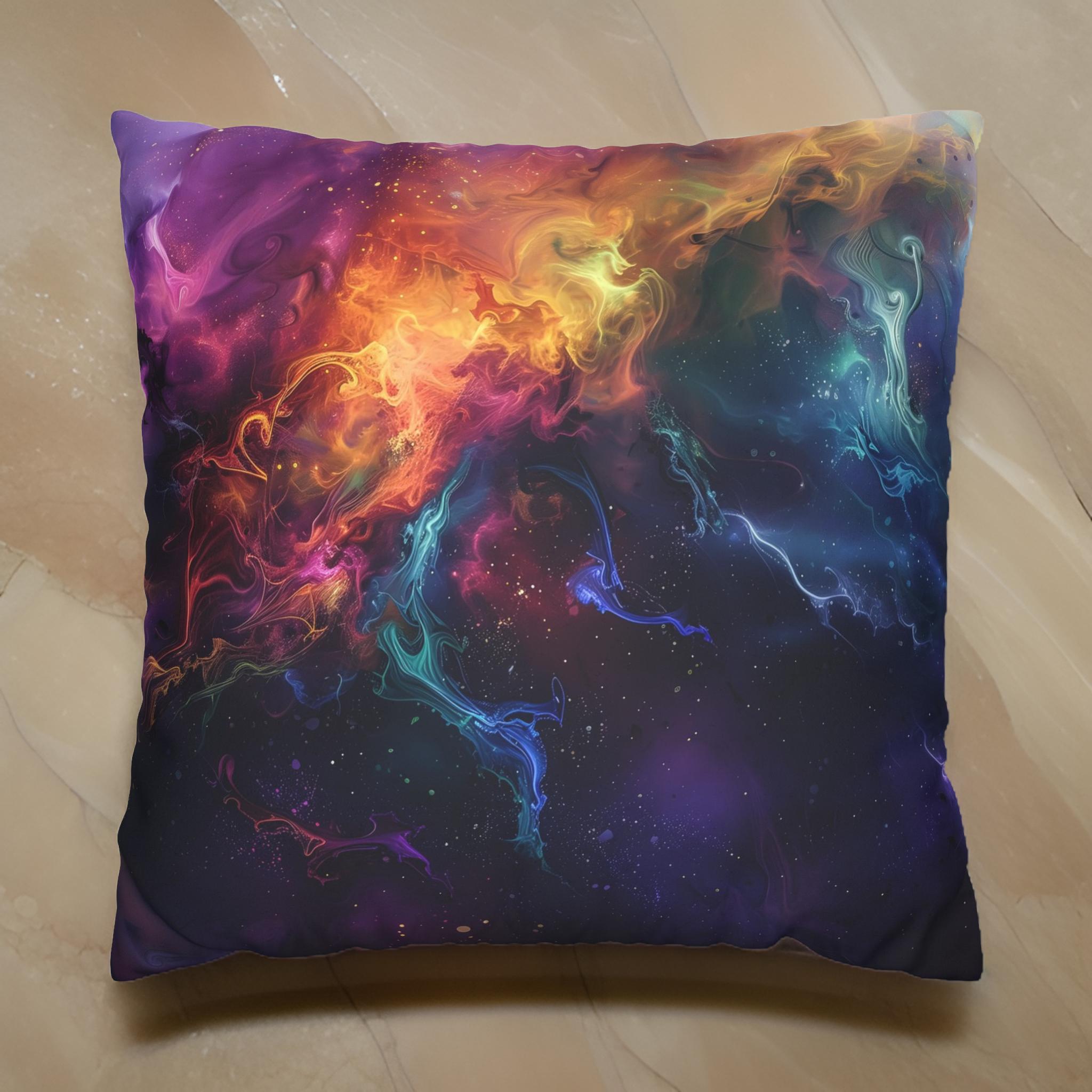 Galaxy Throw Pillow – Cosmic Starry Decor | Swirling Galaxy