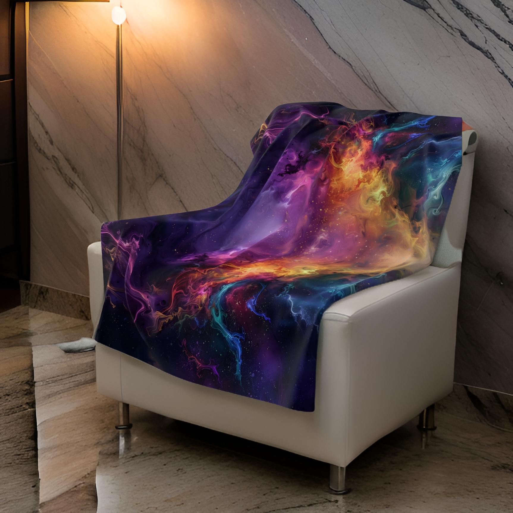 Swirling Galaxy Throw Blanket: Cosmic Celestial Decor